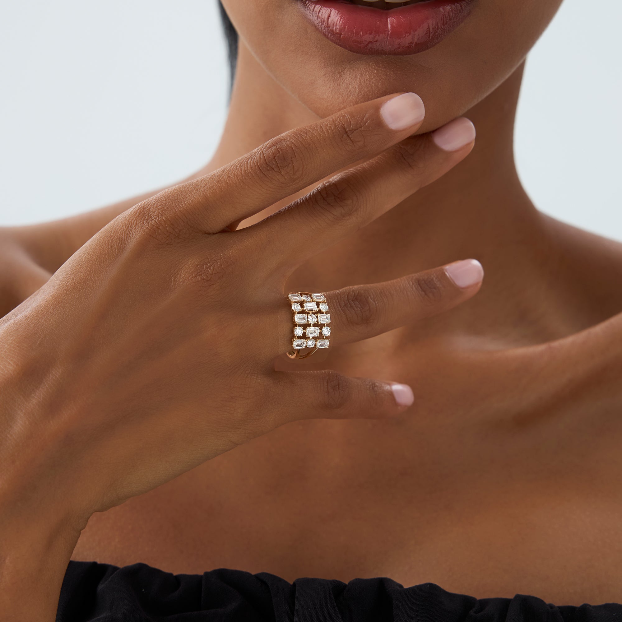 OBFJ0947 - 2.15 ctw Multi Shape Lab Grown Diamond Cocktail Ring - June 6