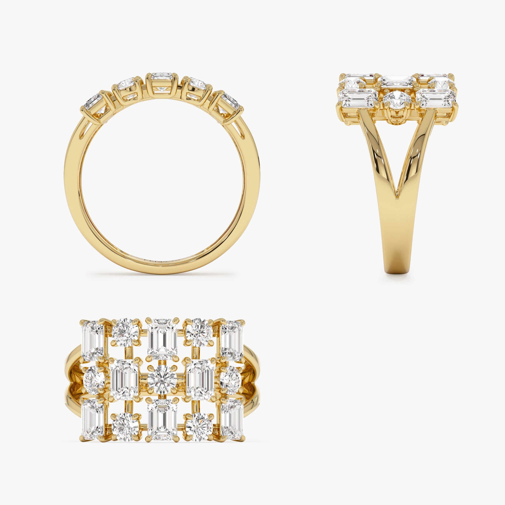 OBFJ0947 - 2.15 ctw Multi Shape Lab Grown Diamond Cocktail Ring - June 10
