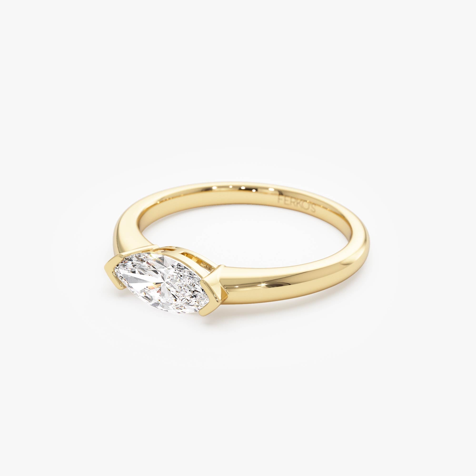 OBFJ0705 - 0.75 ctw 14k Marquise Shaped East-West Lab Grown Engagement Ring - Olivia 10