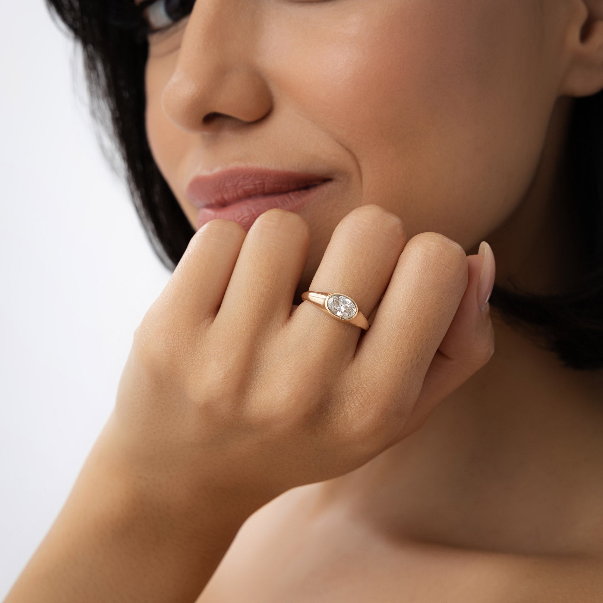 OBFJ0975 - 1.00 ctw 14k Oval Shape Lab Grown Diamond Ring - Amira 3
