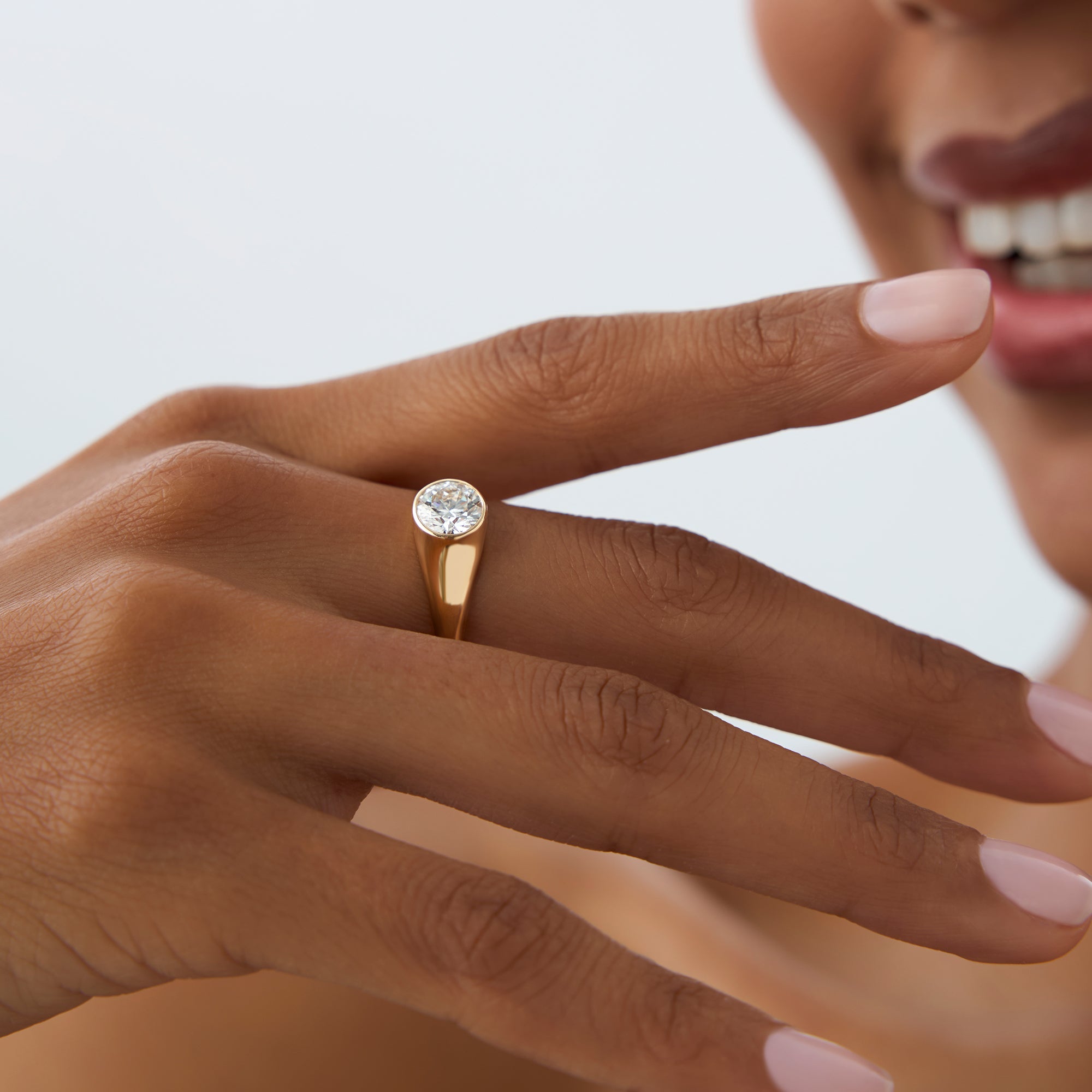 OBFJ0974 - 1.00 ctw 14k Round Shaped Lab Grown Diamond Ring - Alina 3