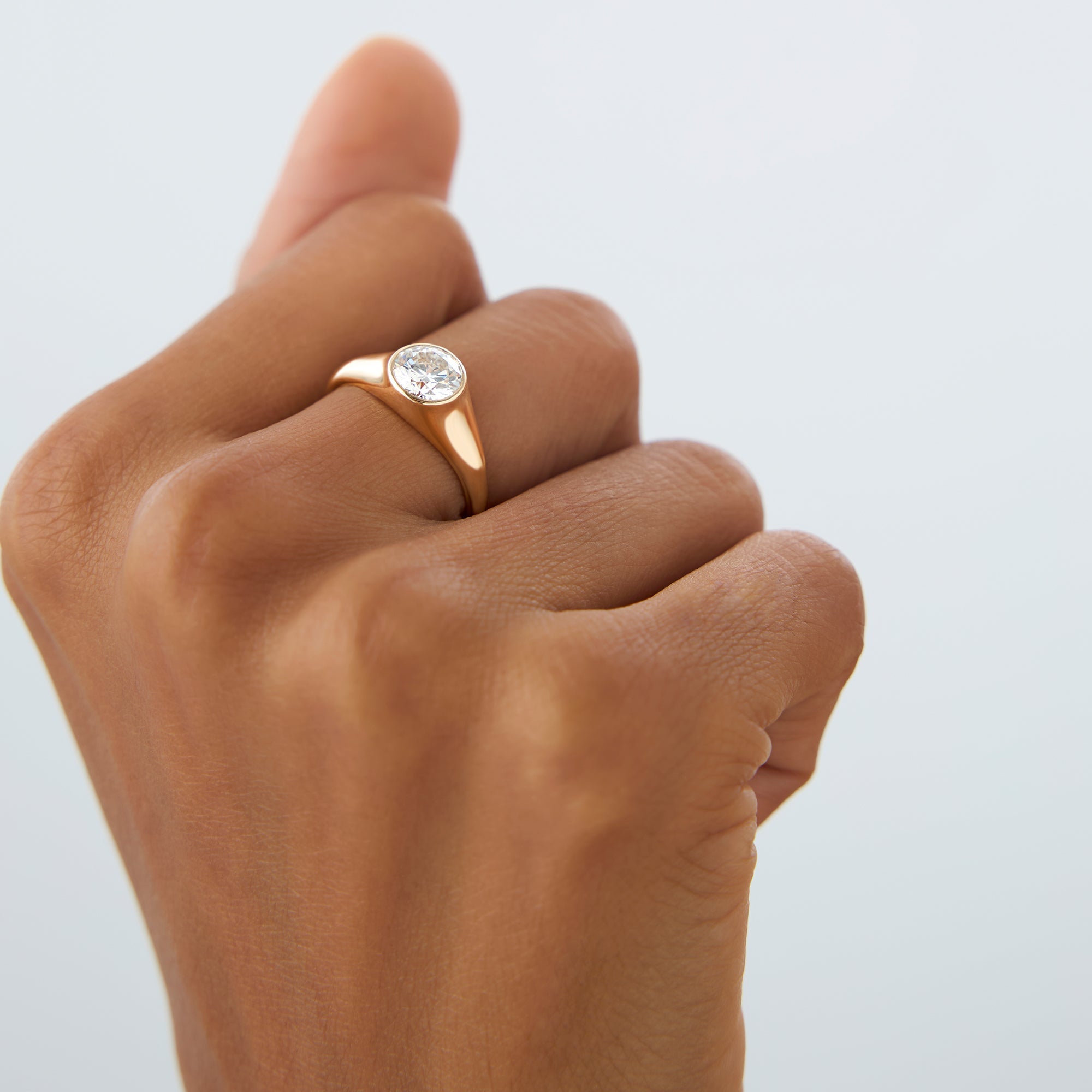 OBFJ0974 - 1.00 ctw 14k Round Shaped Lab Grown Diamond Ring - Alina 4