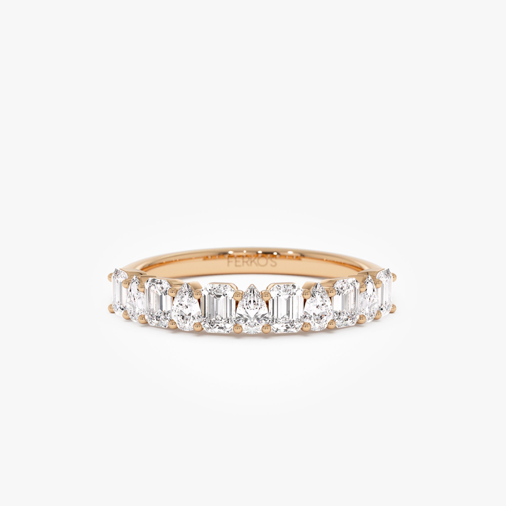OBFJ0911 - 14k Emerald and Pear Shape Diamond Ring 8