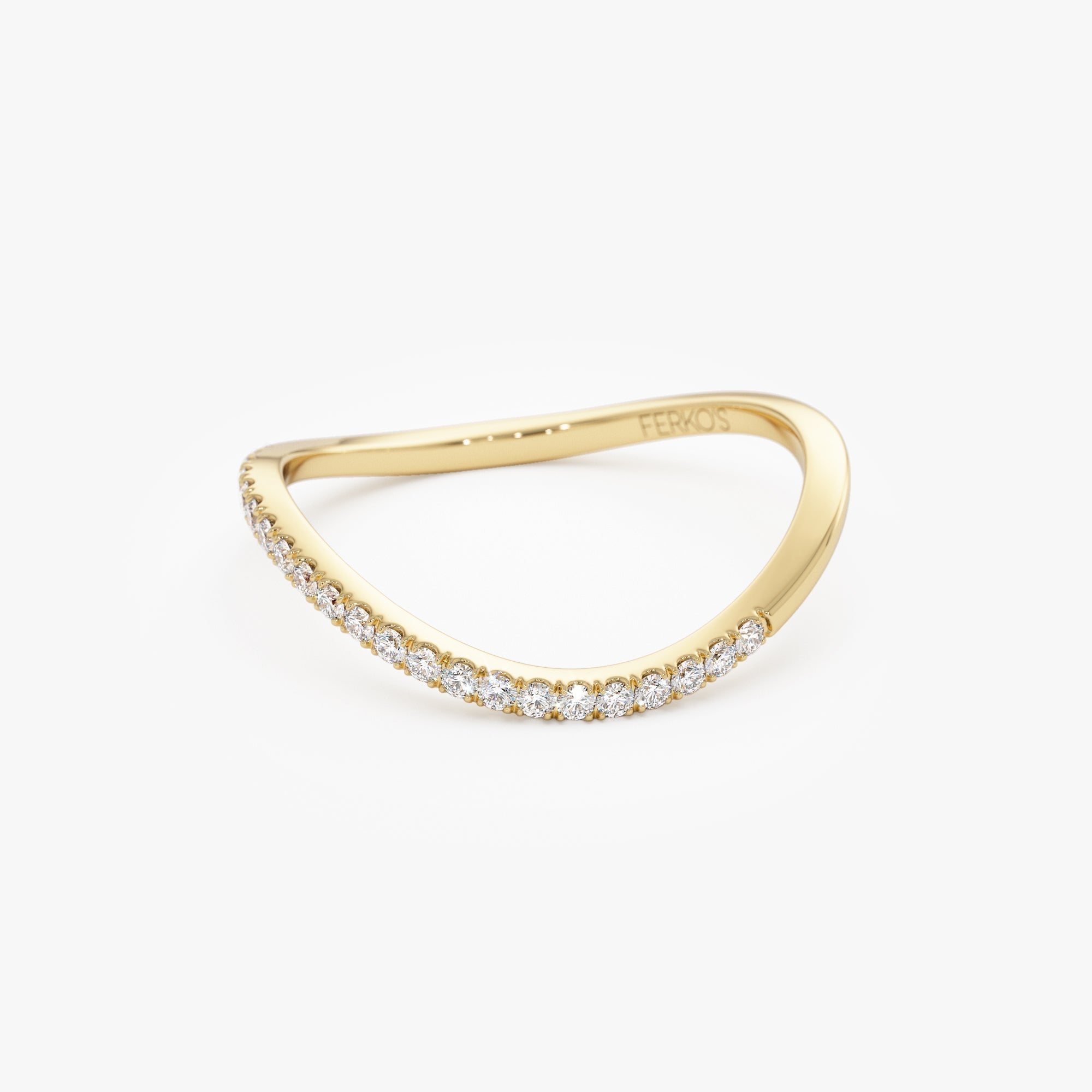 OBFJ1007 - 14k Waive Design Micro Pave Diamond Ring 7