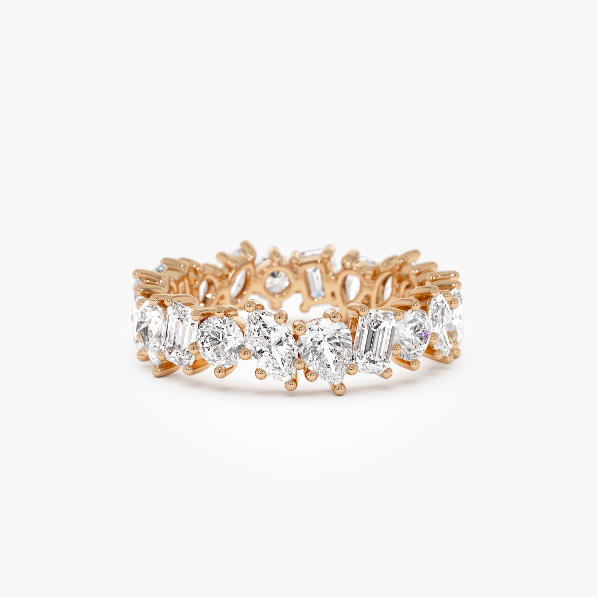 OBFJ0967 - 1.85 ctw Multi Shaped Lab Grown Full Eternity Diamond Wedding Ring - Reese 6