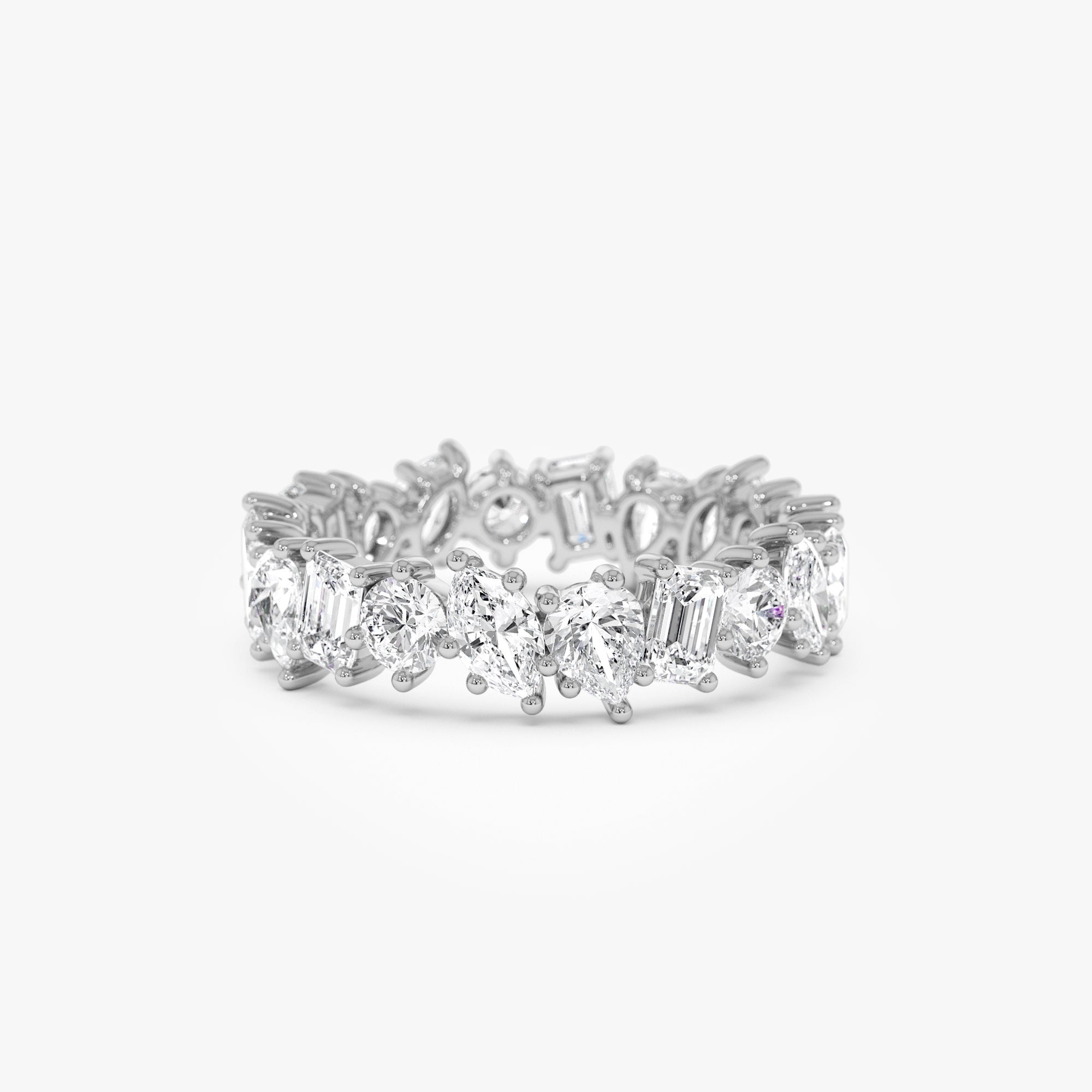 OBFJ0967 - 1.85 ctw Multi Shaped Lab Grown Full Eternity Diamond Wedding Ring - Reese 7