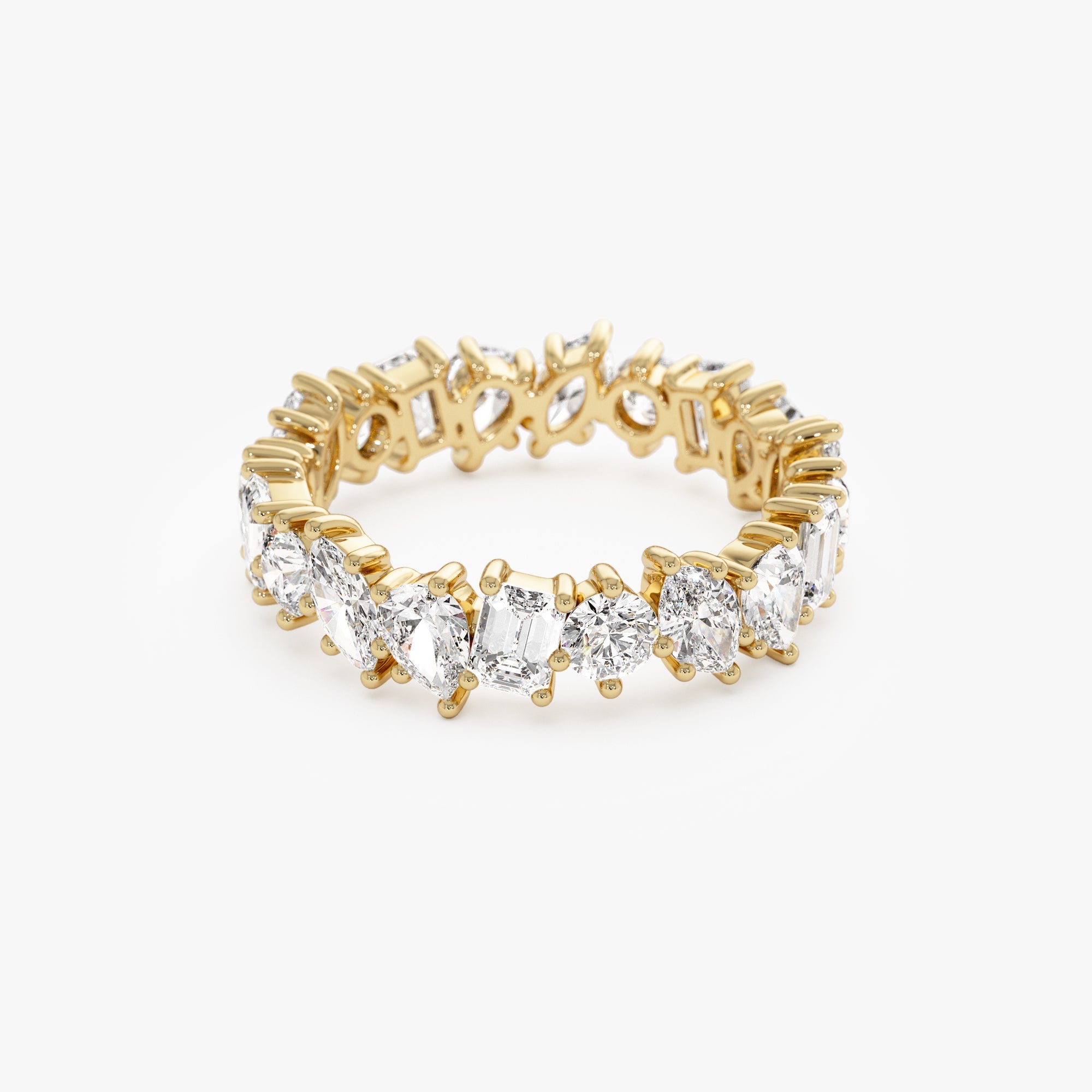 OBFJ0967 - 1.85 ctw Multi Shaped Lab Grown Full Eternity Diamond Wedding Ring - Reese 8