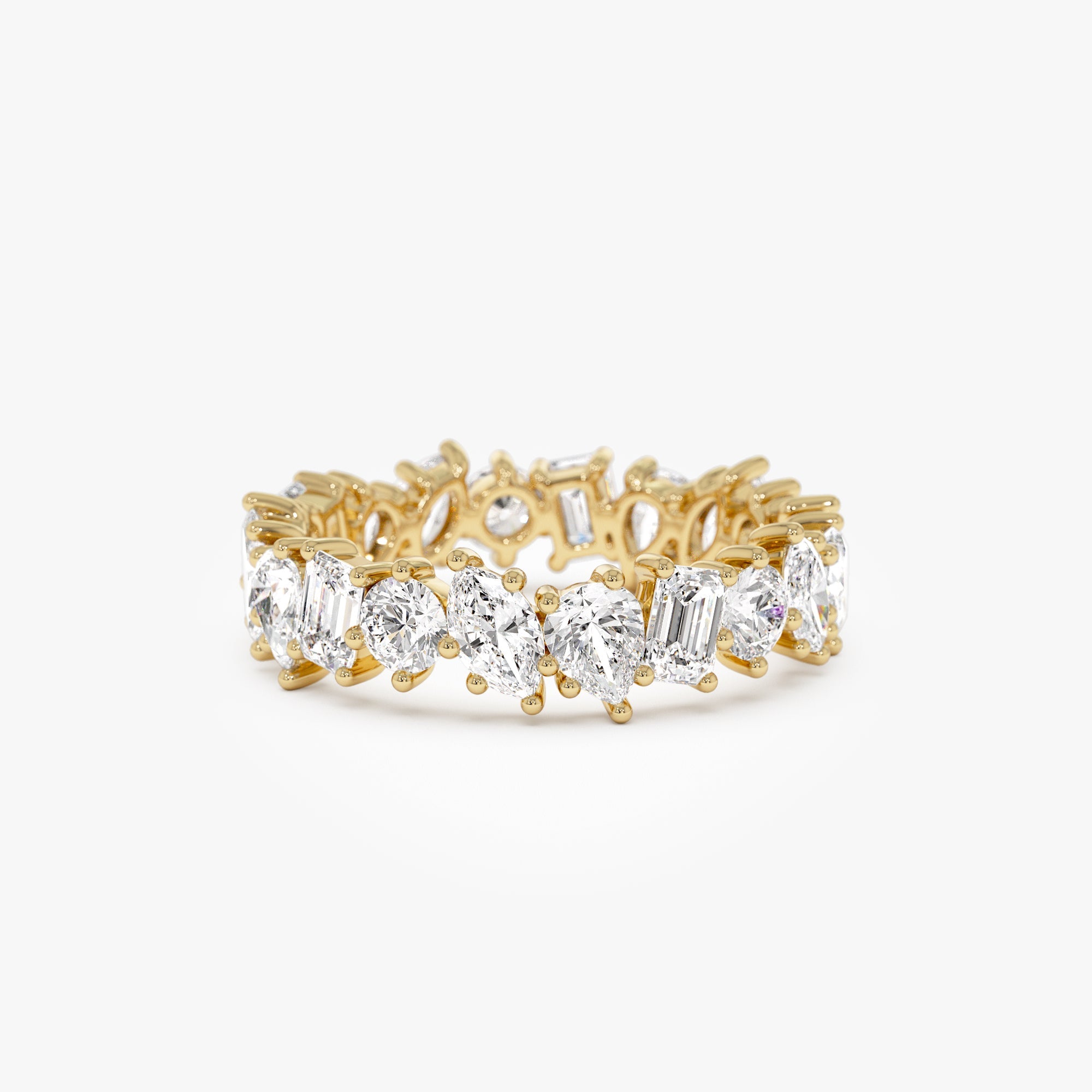 OBFJ0967 - 1.85 ctw Multi Shaped Lab Grown Full Eternity Diamond Wedding Ring - Reese 1