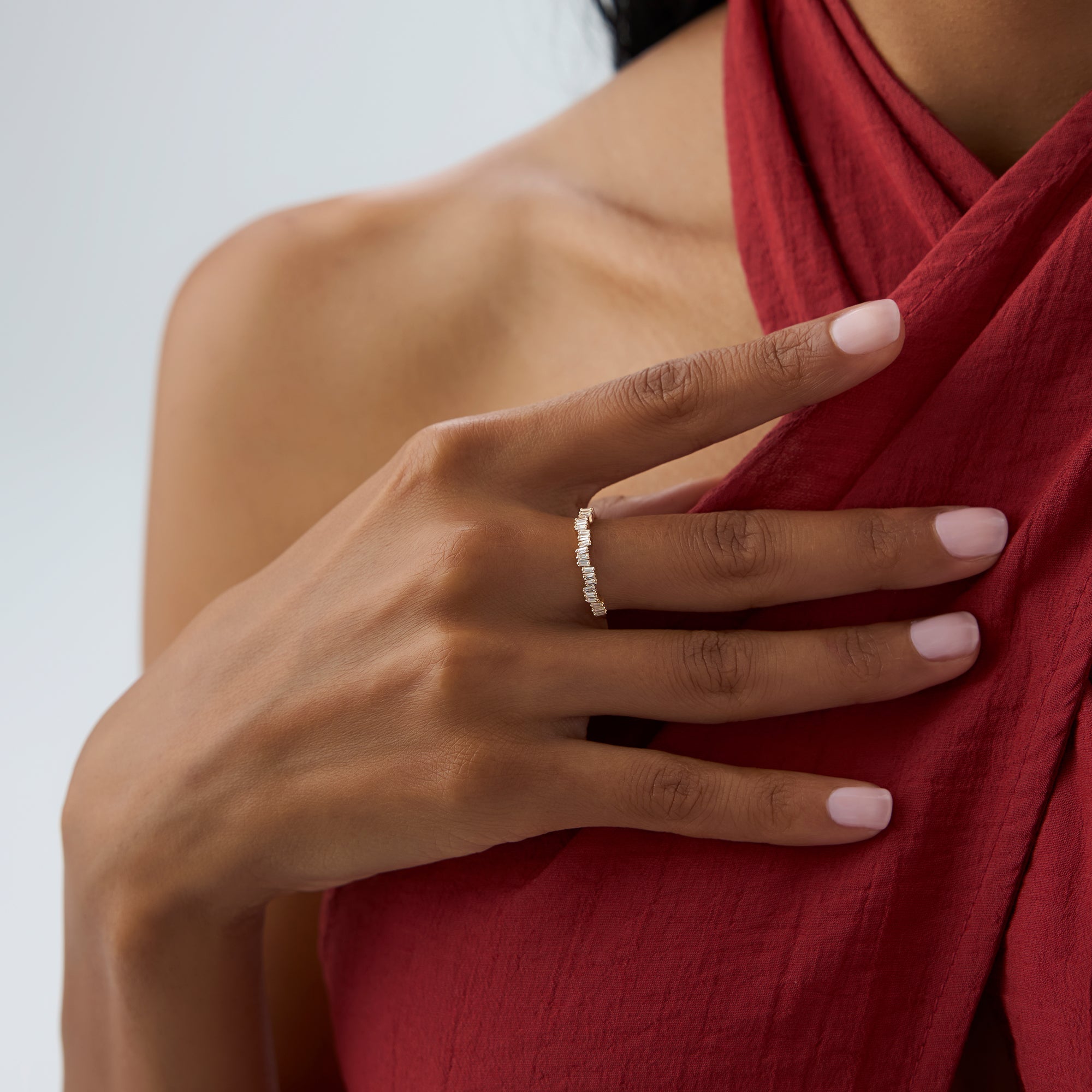 OBFJ0964 - 14k Asymetrical Baguette Diamonds Ring 4