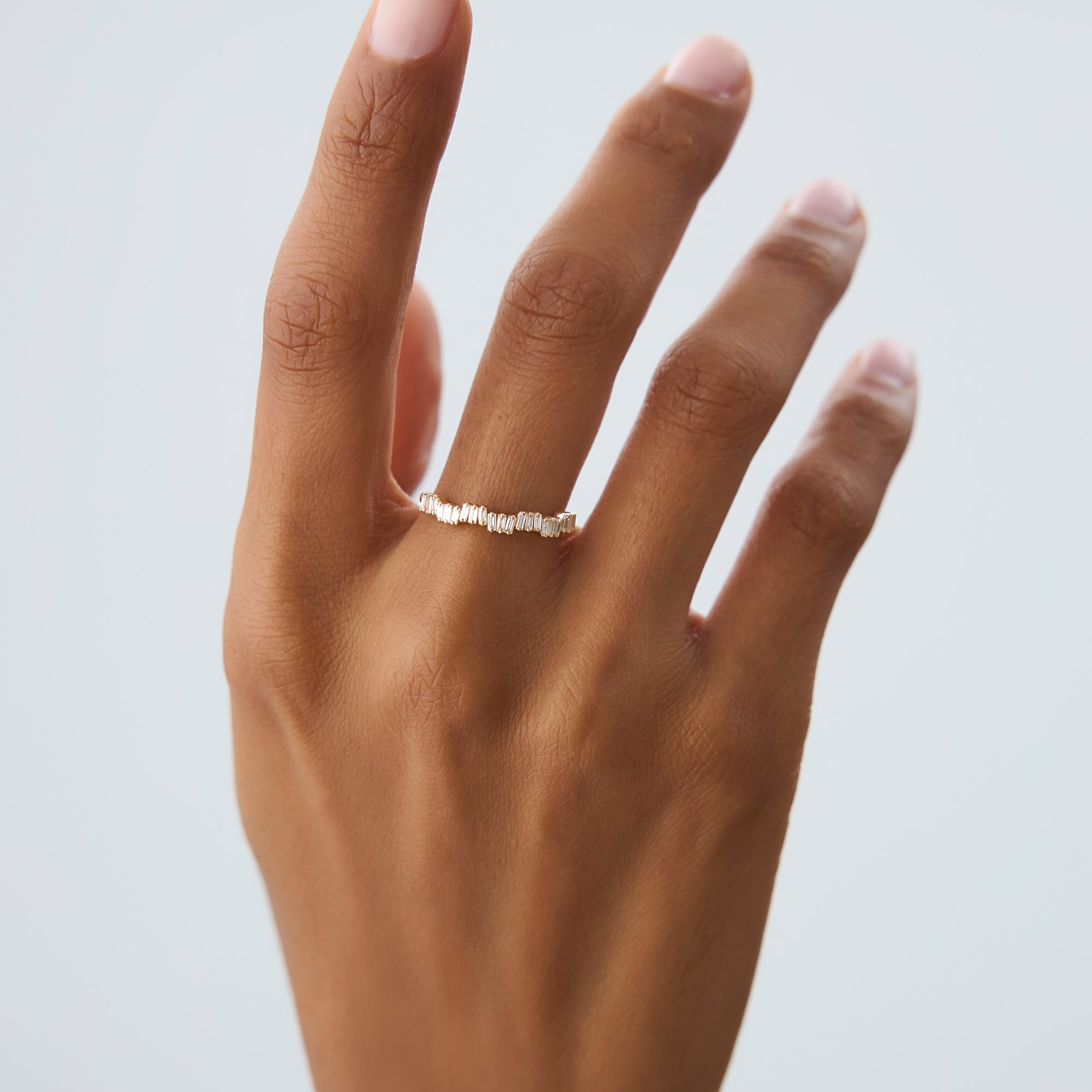 OBFJ0964 - 14k Asymetrical Baguette Diamonds Ring 3