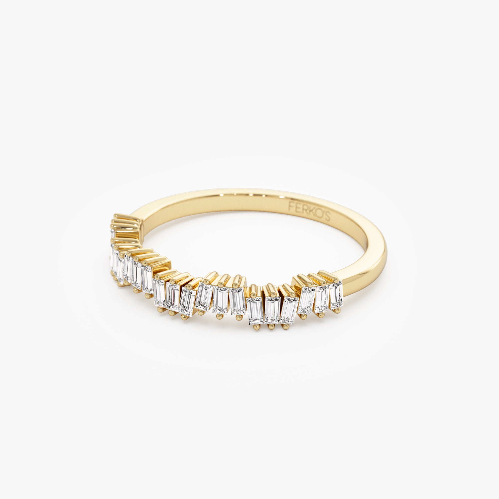 OBFJ0964 - 14k Asymetrical Baguette Diamonds Ring 8