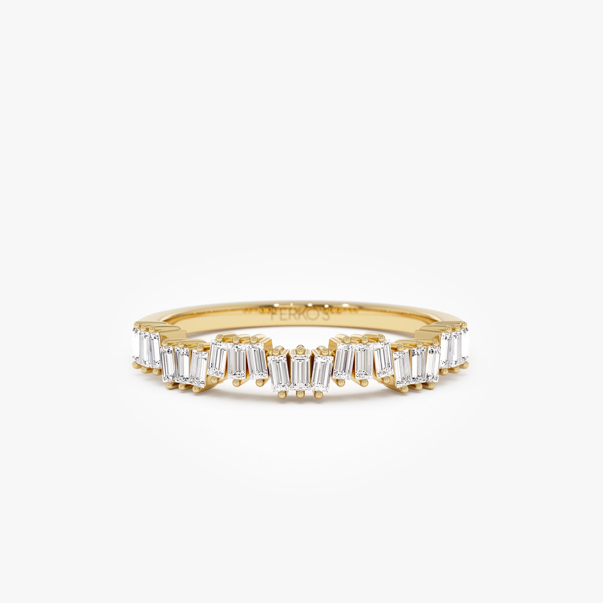 OBFJ0964 - 14k Asymetrical Baguette Diamonds Ring 1