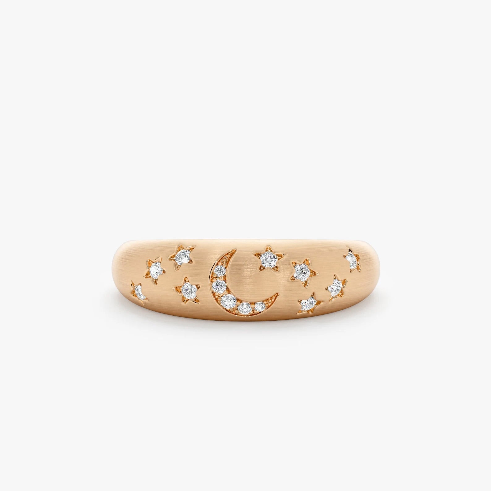 OBFJ0766 - 14k Matte Finish Celestial Diamond Ring 7