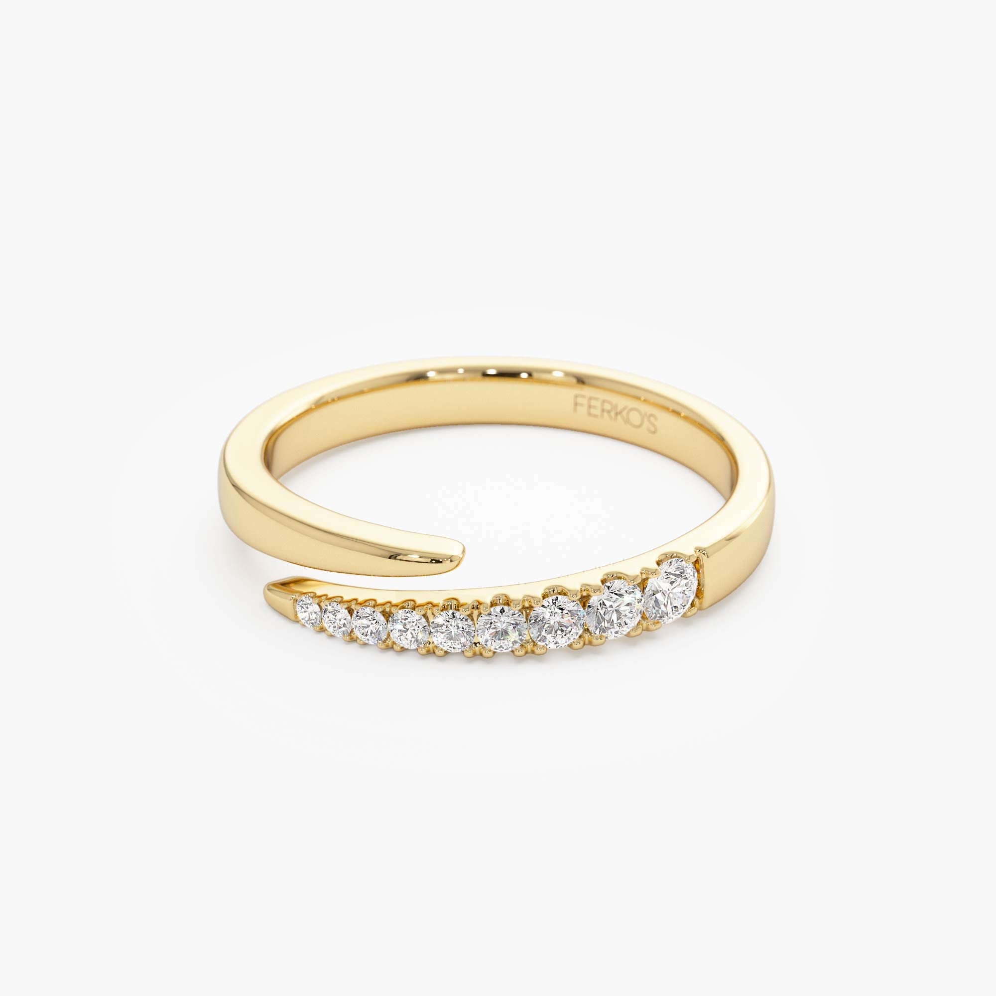 OBFJ0871 - 14K Diamond Wrap Crossover Ring 8