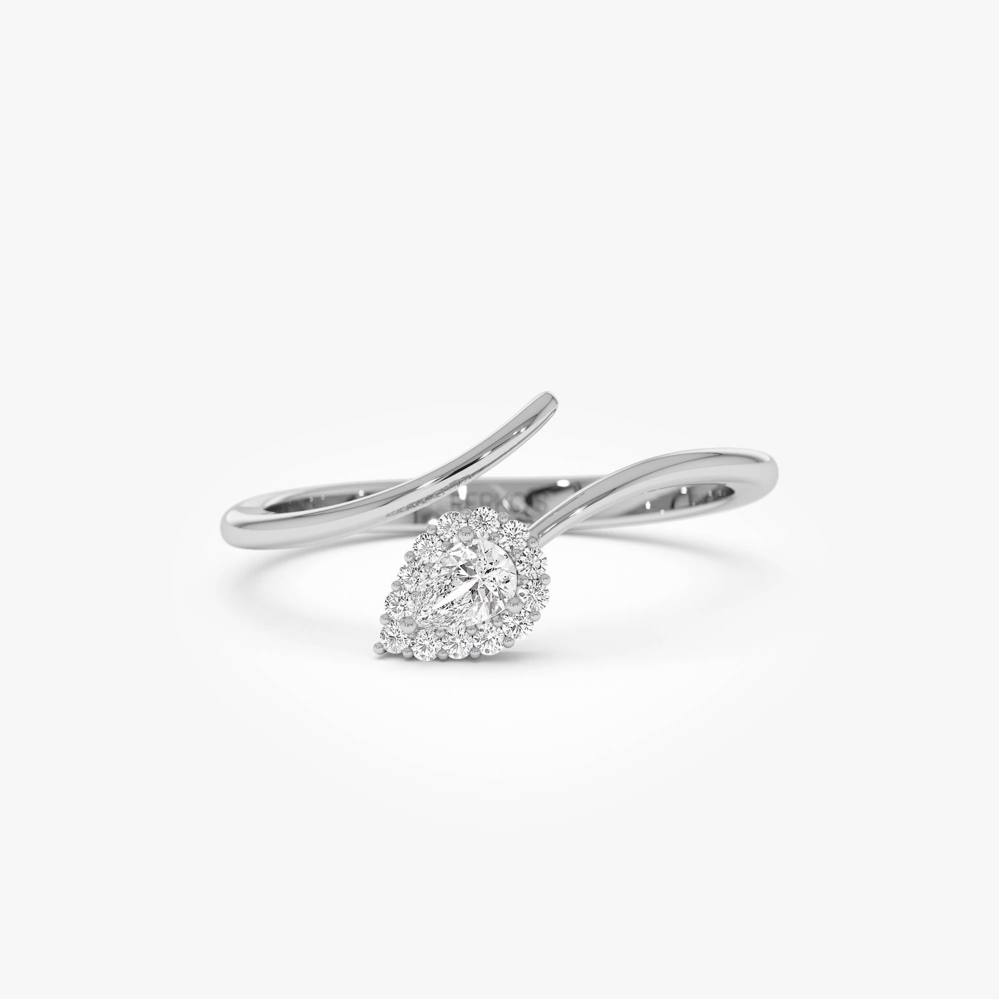 OBFJ0873 - 14K Pear-Shaped Diamond Wrap Ring 8