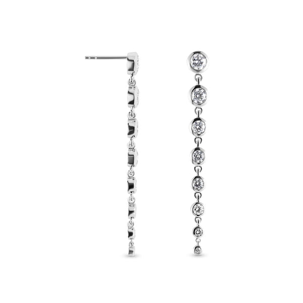 A Sparkling Elegance Graduated Bezel Drop Earrings