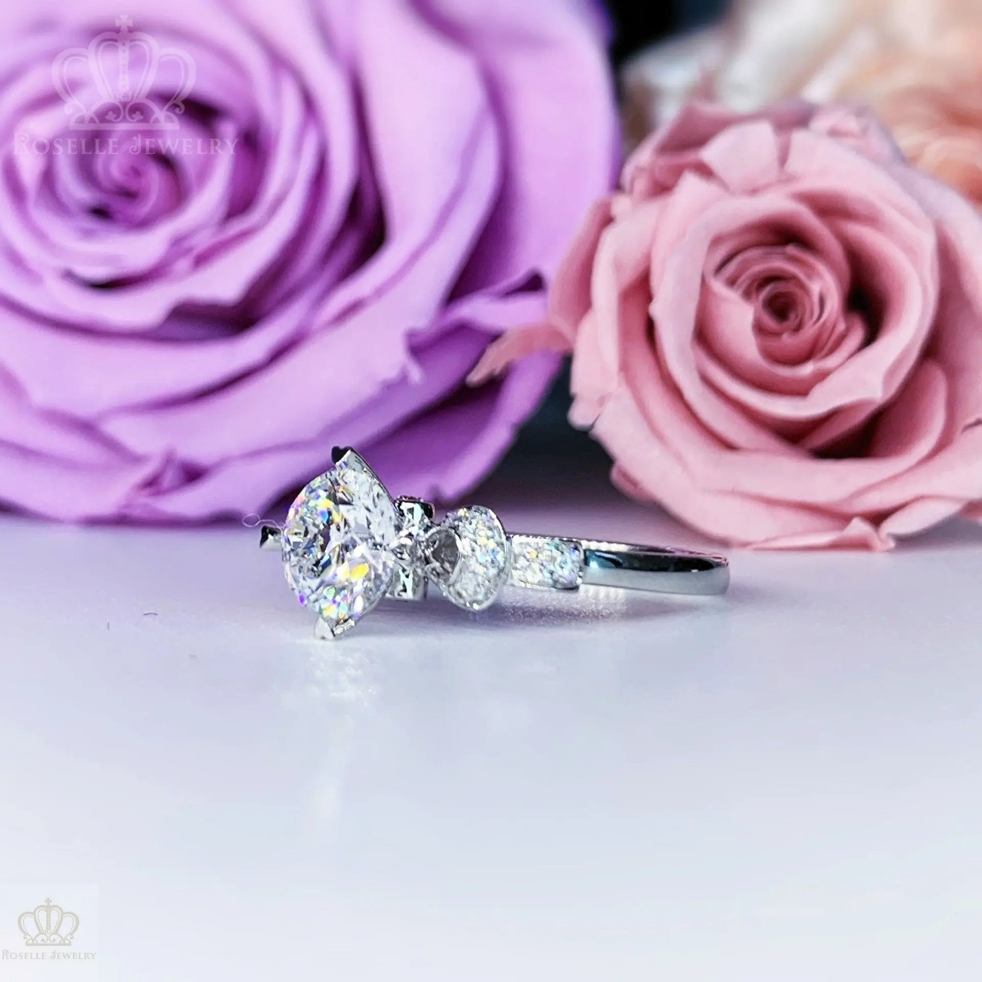 LGR085 - [Setting Only] Side Stone Diamond Bow Engagement Ring CHARLISA™