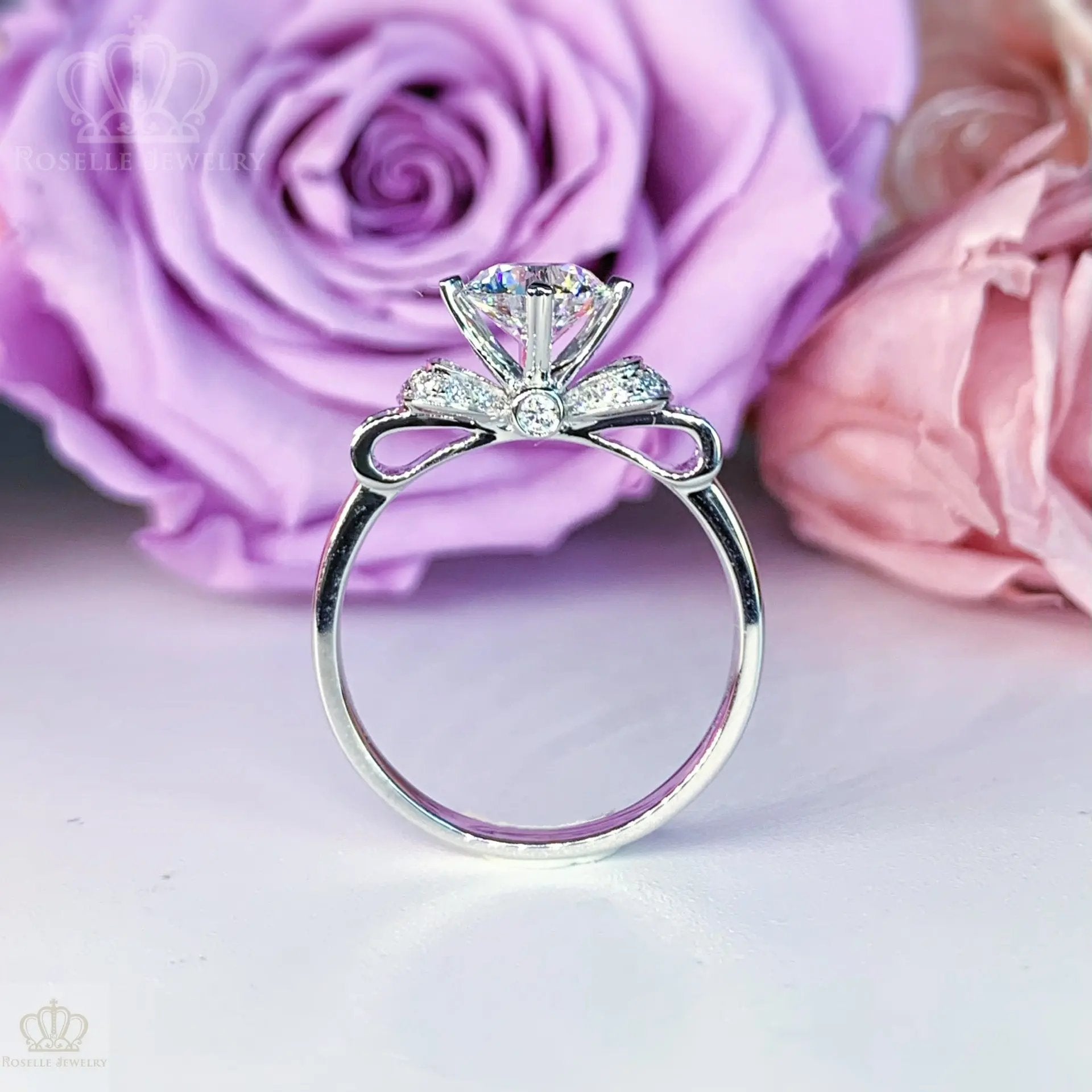 LGR085 - [Setting Only] Side Stone Diamond Bow Engagement Ring CHARLISA™