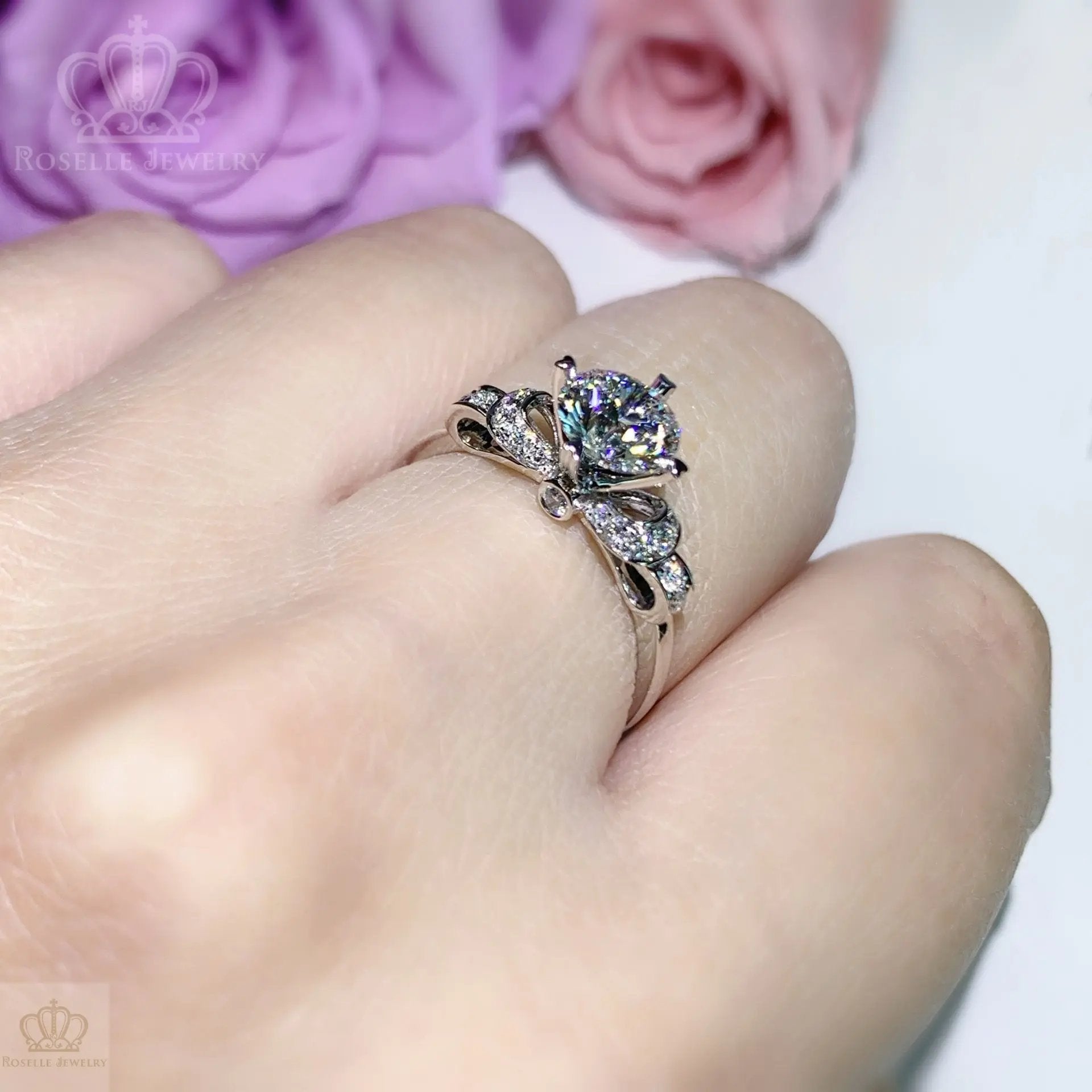 LGR085 - [Setting Only] Side Stone Diamond Bow Engagement Ring CHARLISA™