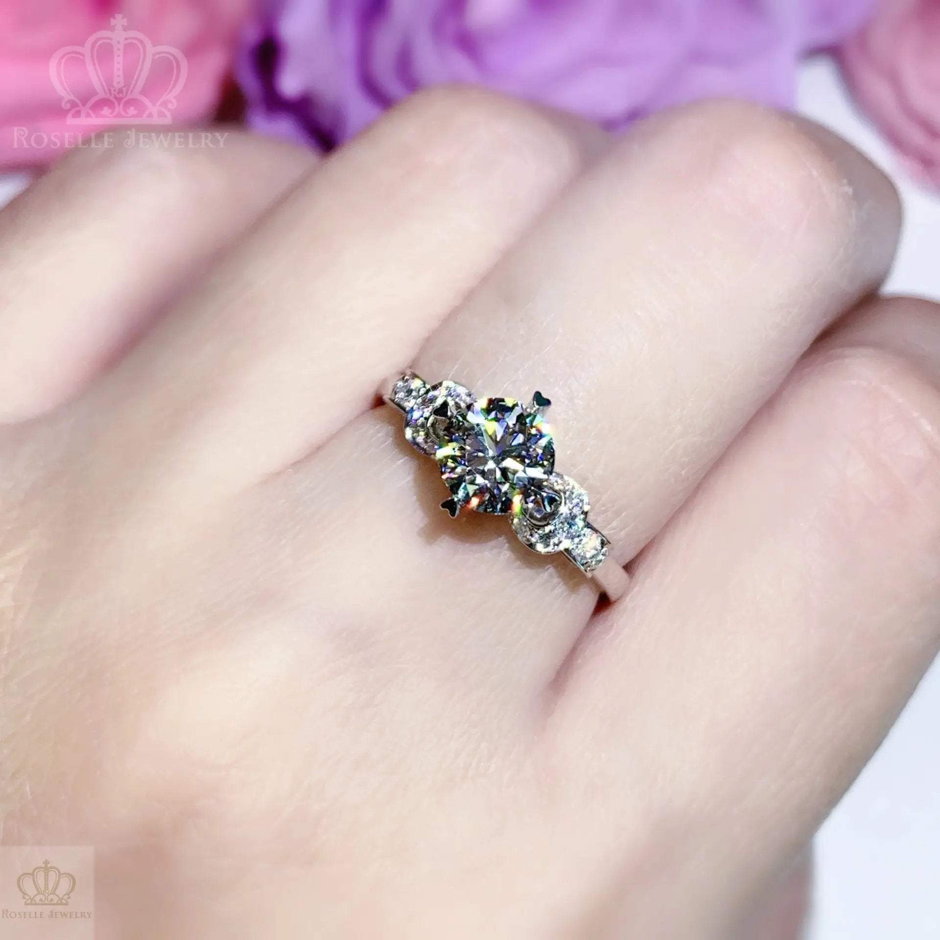 LGR085 - [Setting Only] Side Stone Diamond Bow Engagement Ring CHARLISA™
