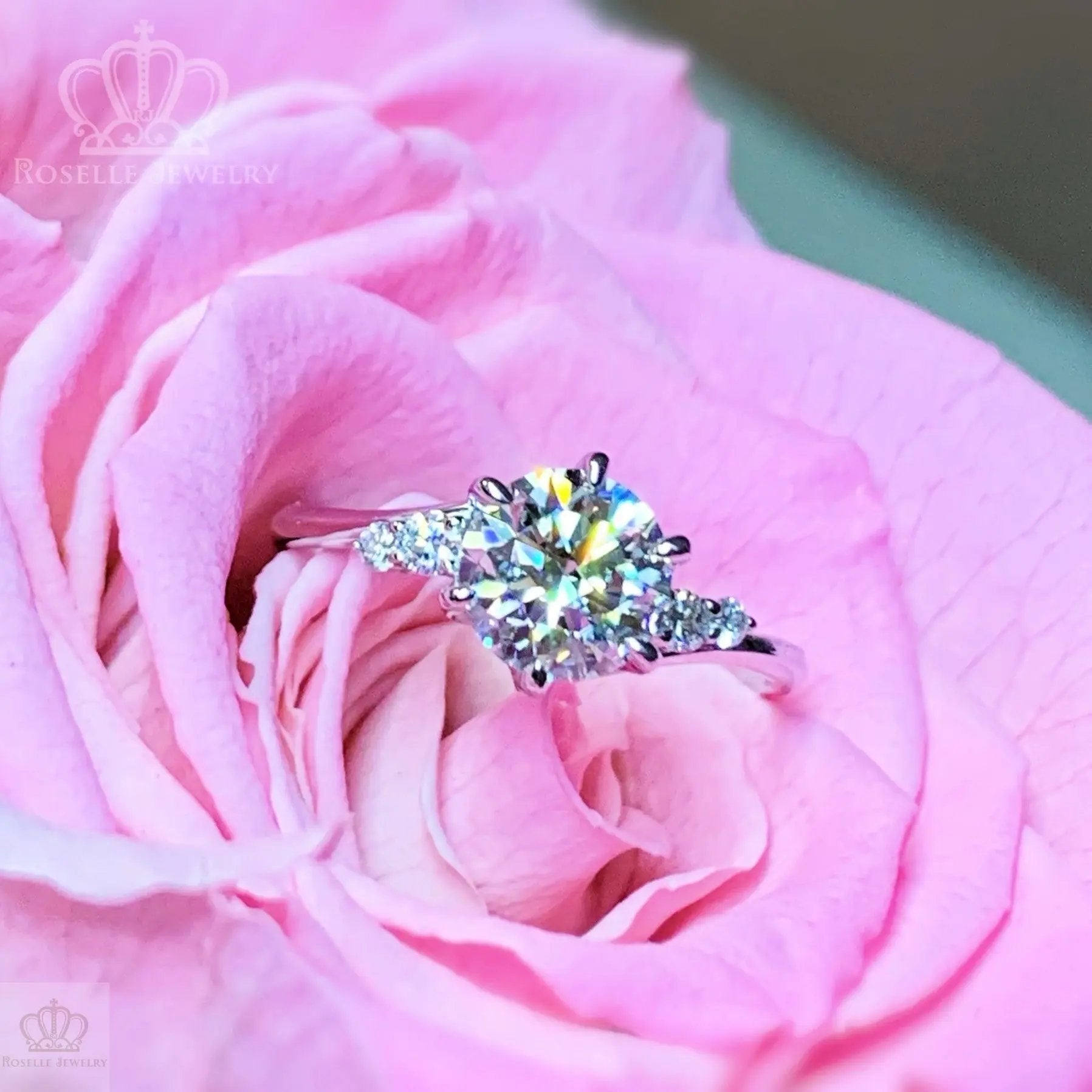 LGR071 - Twist Side Stone Lab Grown Diamond Engagement Ring - LG597357655 CHARLISA™