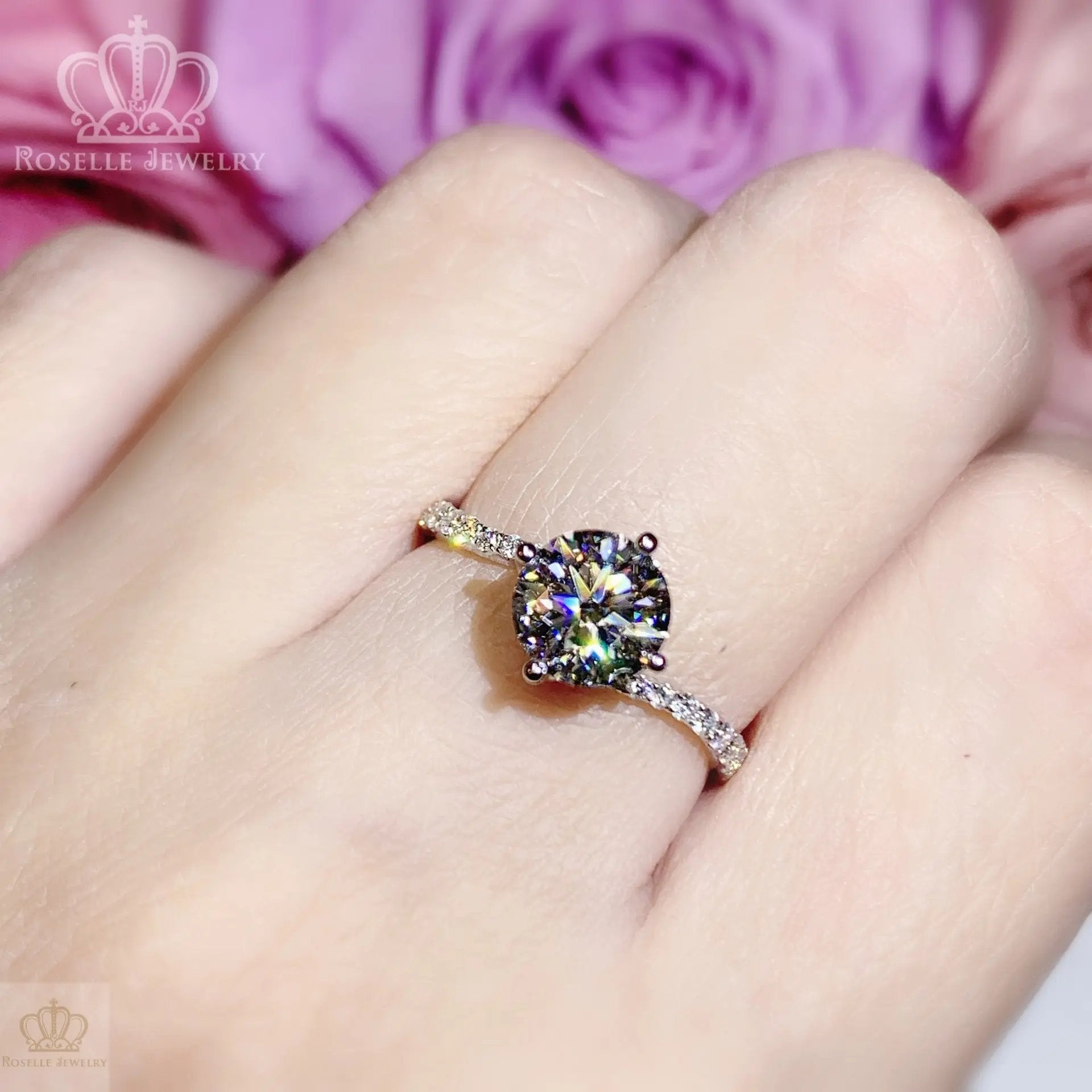 Twist Side Stone Diamond Ring [Setting Only] - LGR111s - Roselle Jewelry