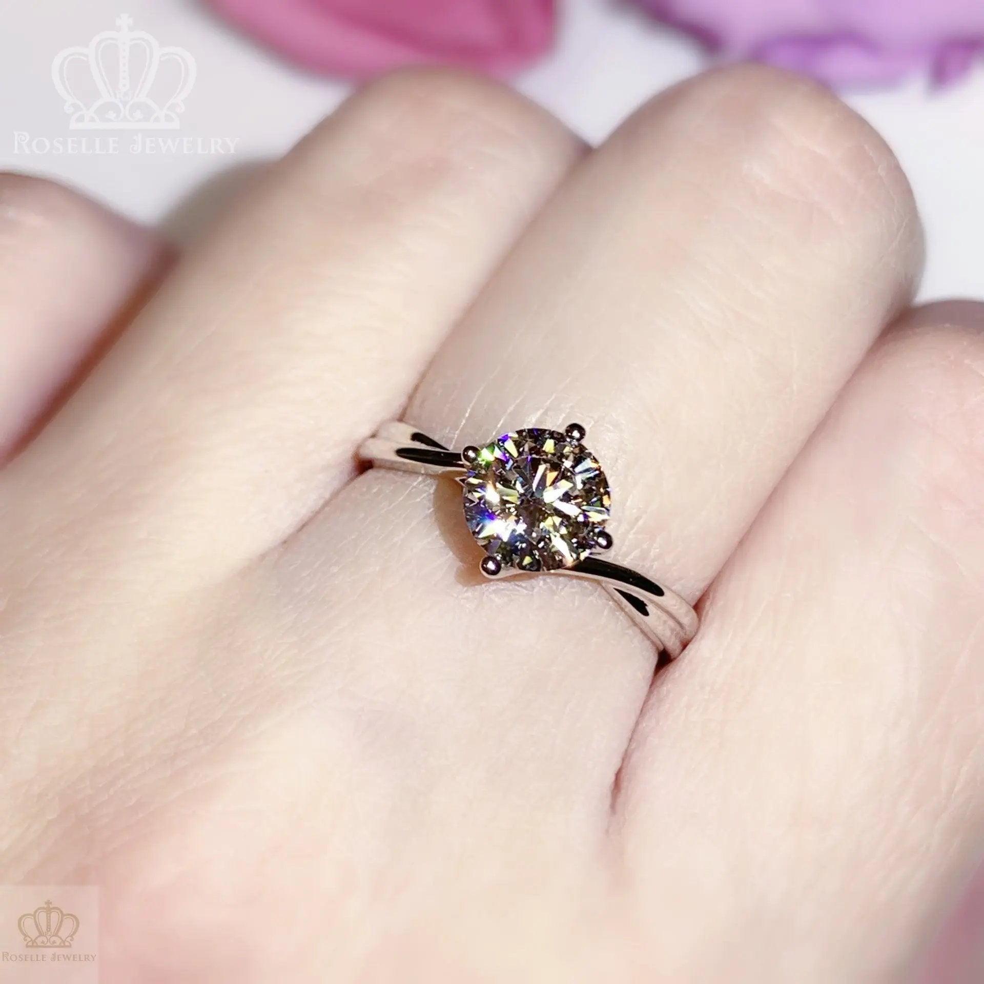 Bague de fiançailles solitaire Twist [Seulement le sertissage