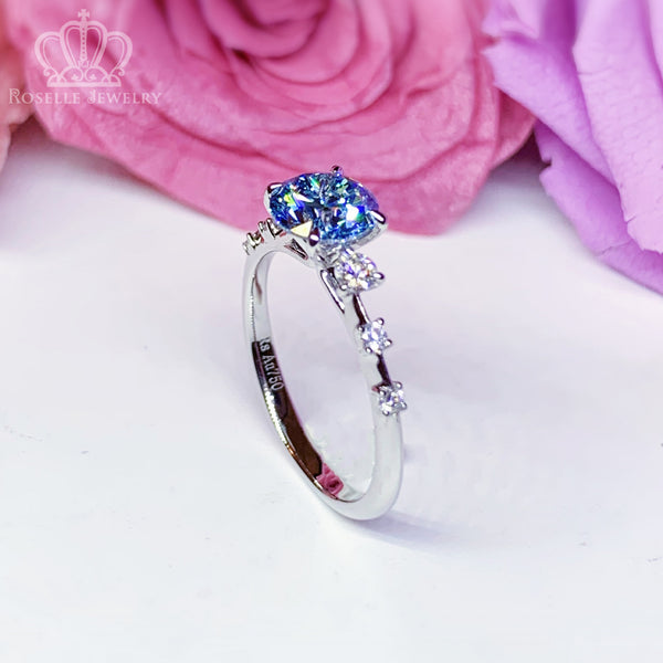Side Stone Engagement Ring [Setting Only] - LGV001 - Roselle Jewelry