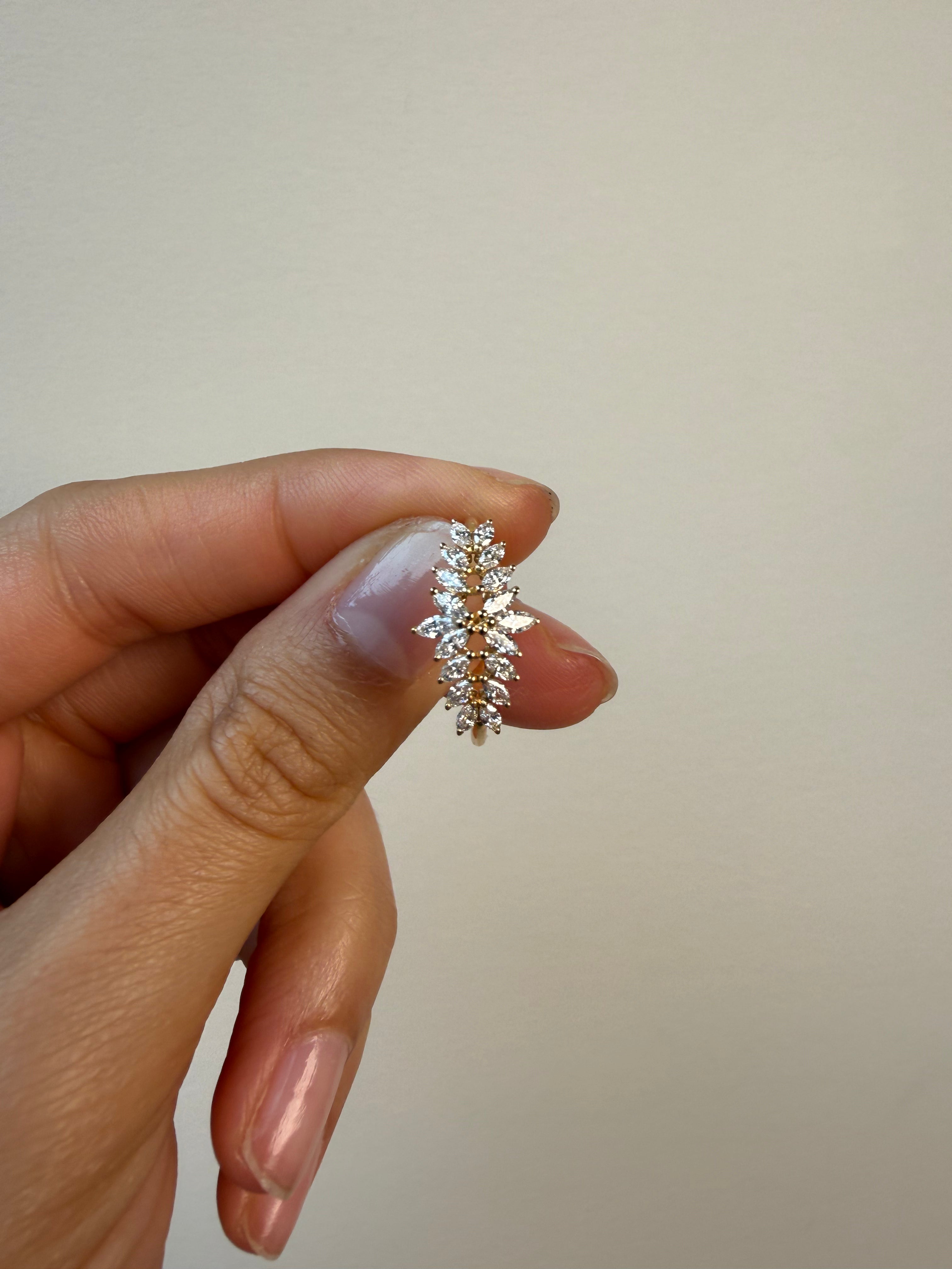 OBFJ0081 - 14K Gold Marquise Botanical Inspired Statement Ring 4