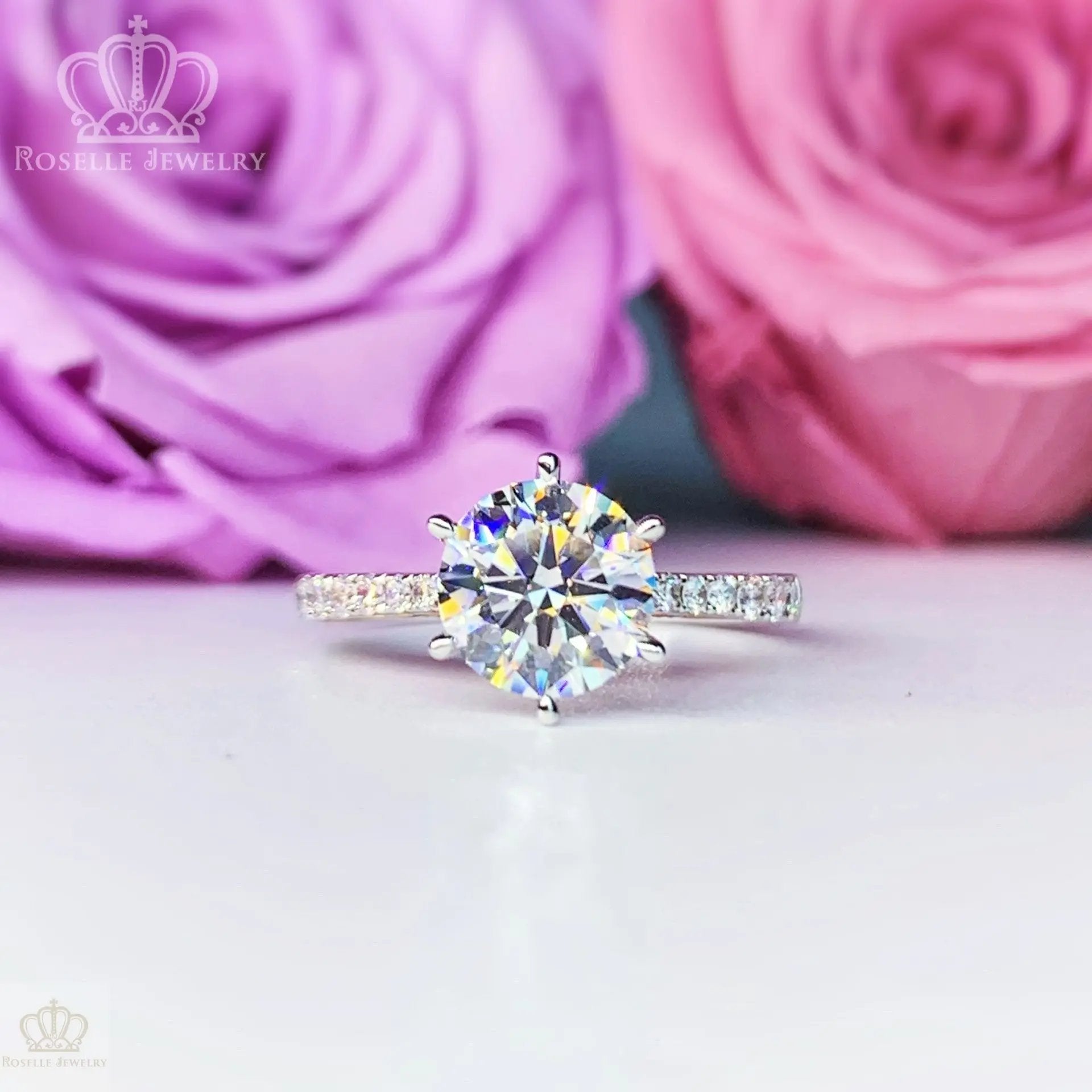 LGV003 - [Setting Only] Vintage Side Stone Engagement Ring CHARLISA™