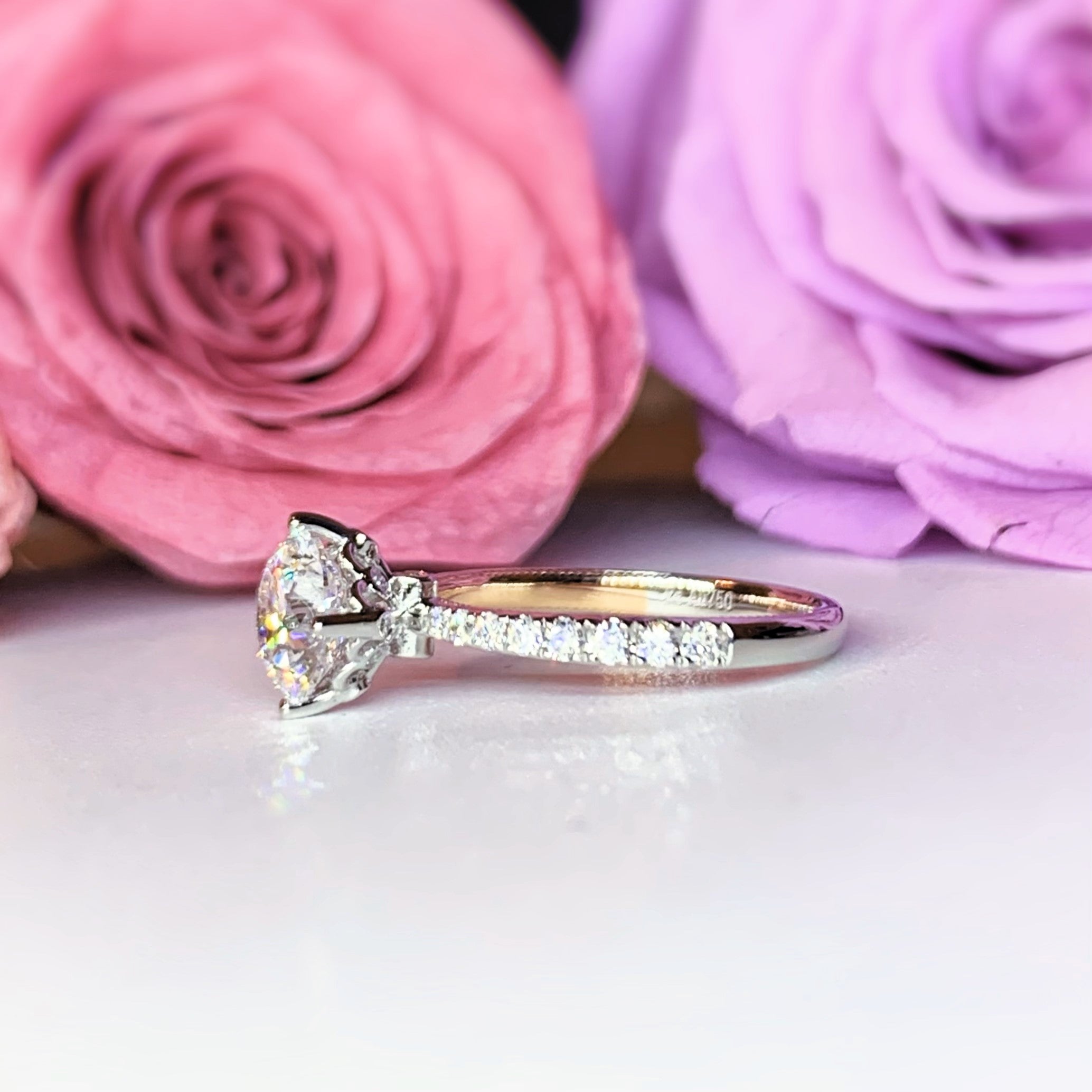 LGR170 - [Hanya Cincin Batu Sisi Dua Warna] Cincin Pertunangan Berlian