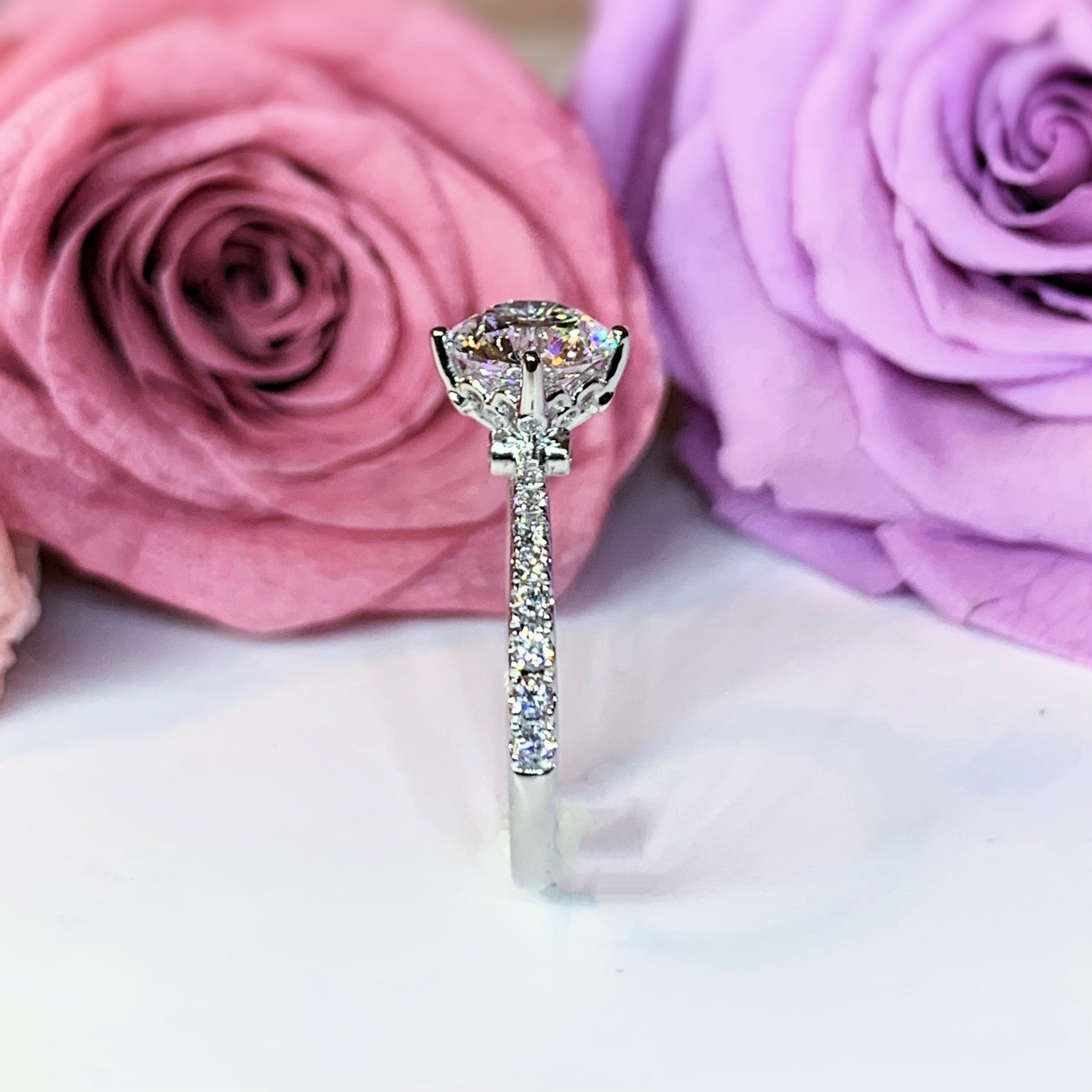 LGR170 - [Hanya Cincin Batu Sisi Dua Warna] Cincin Pertunangan Berlian