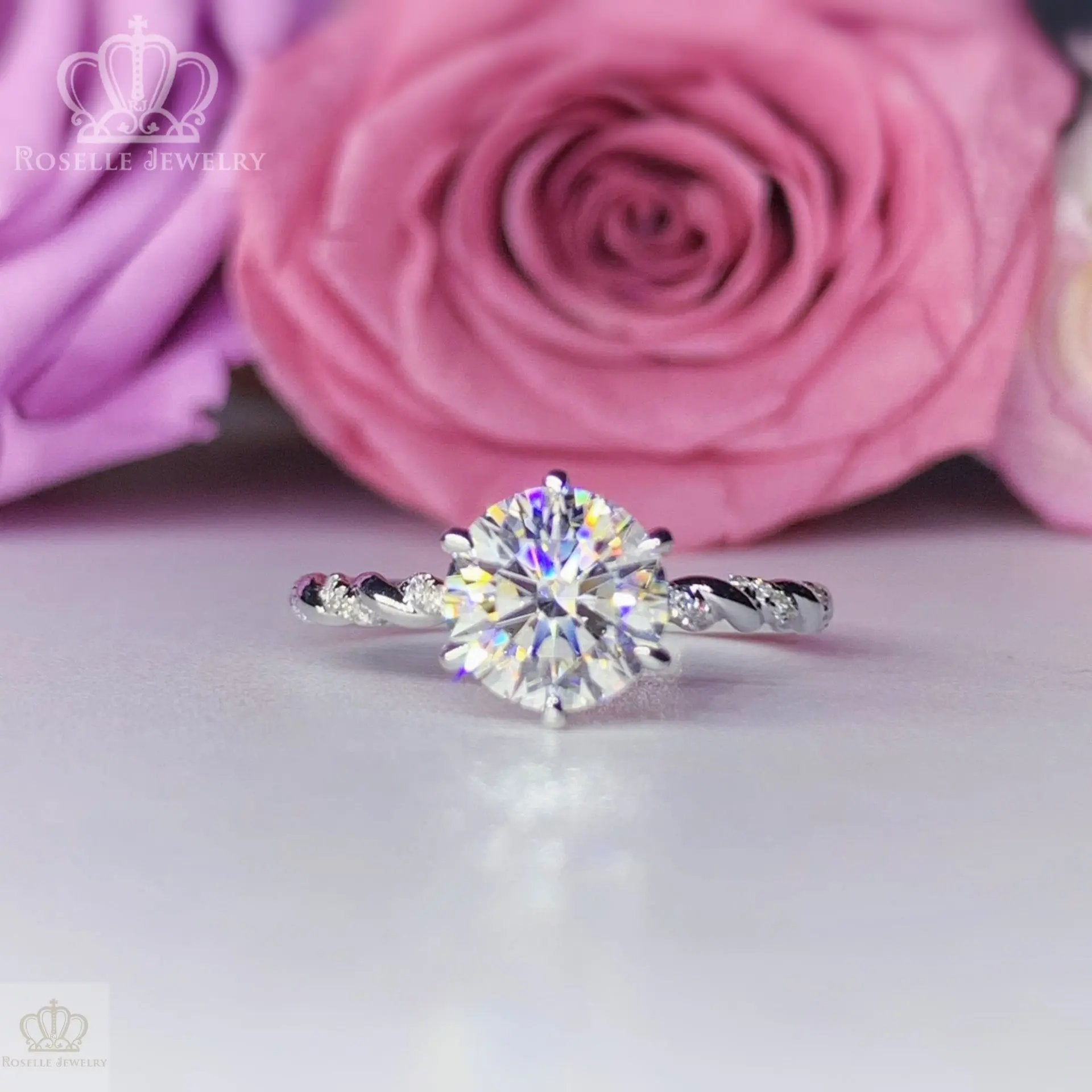 LGT004 - [Setting Only] Twist Side Stone Diamond Engagement Ring CHARLISA™