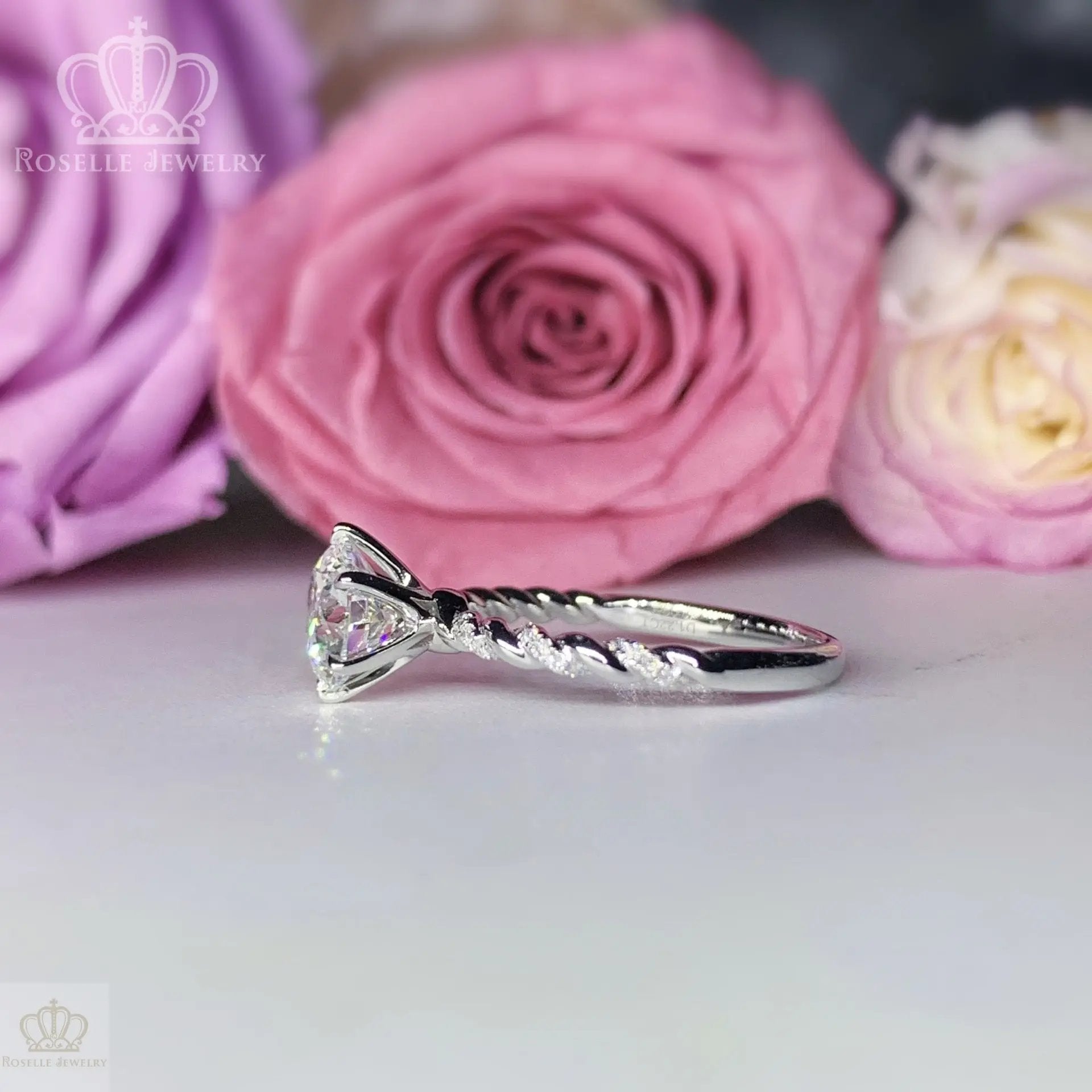 LGT004 - [Setting Only] Twist Side Stone Diamond Engagement Ring CHARLISA™