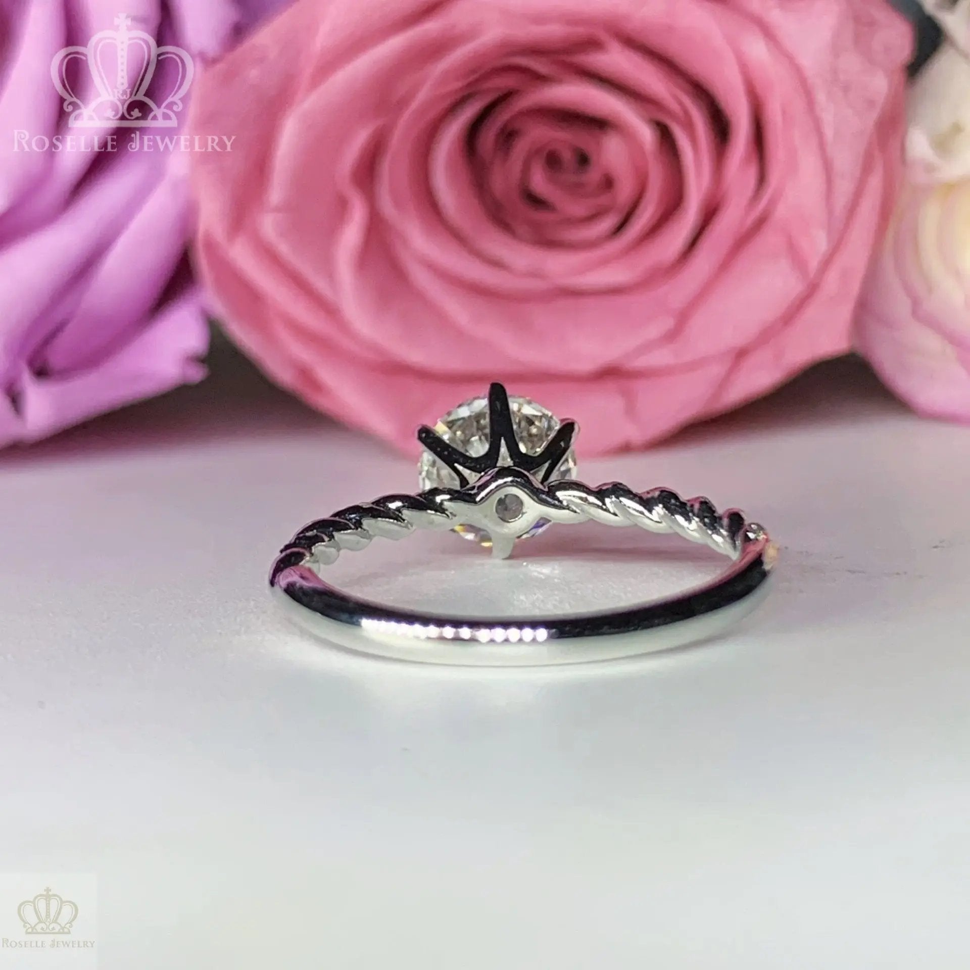 LGT004 - [Setting Only] Twist Side Stone Diamond Engagement Ring CHARLISA™