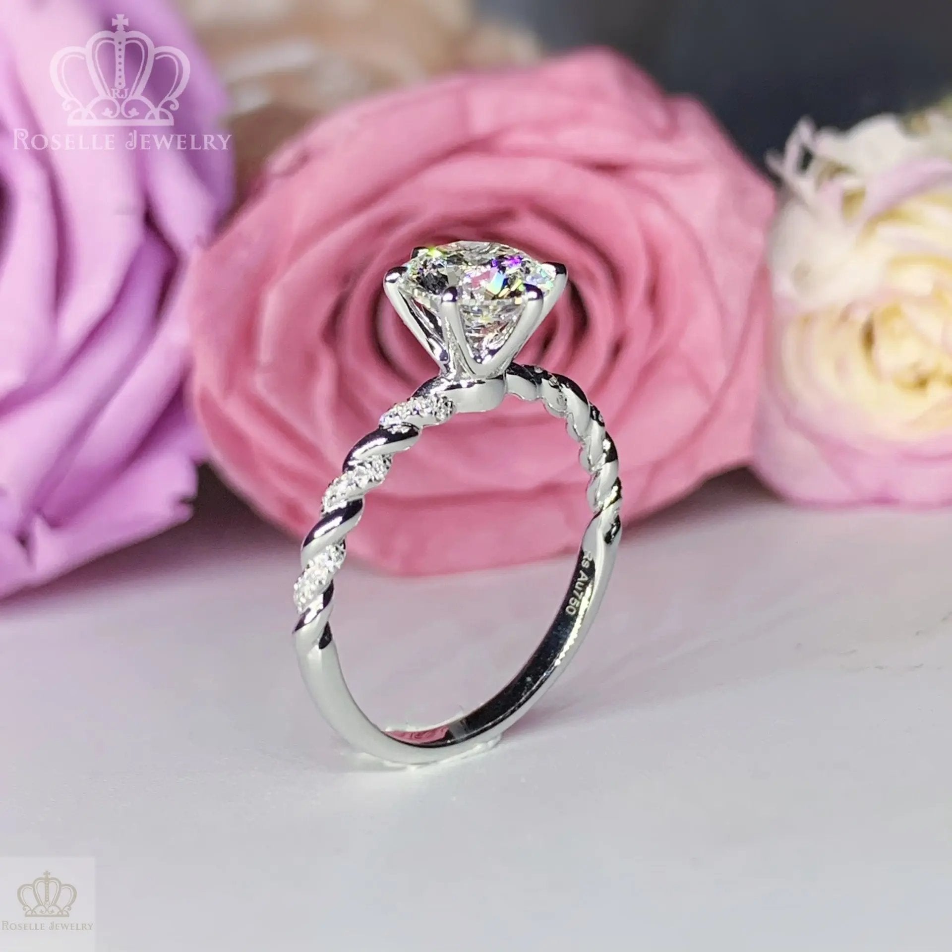 LGT004 - [Setting Only] Twist Side Stone Diamond Engagement Ring CHARLISA™