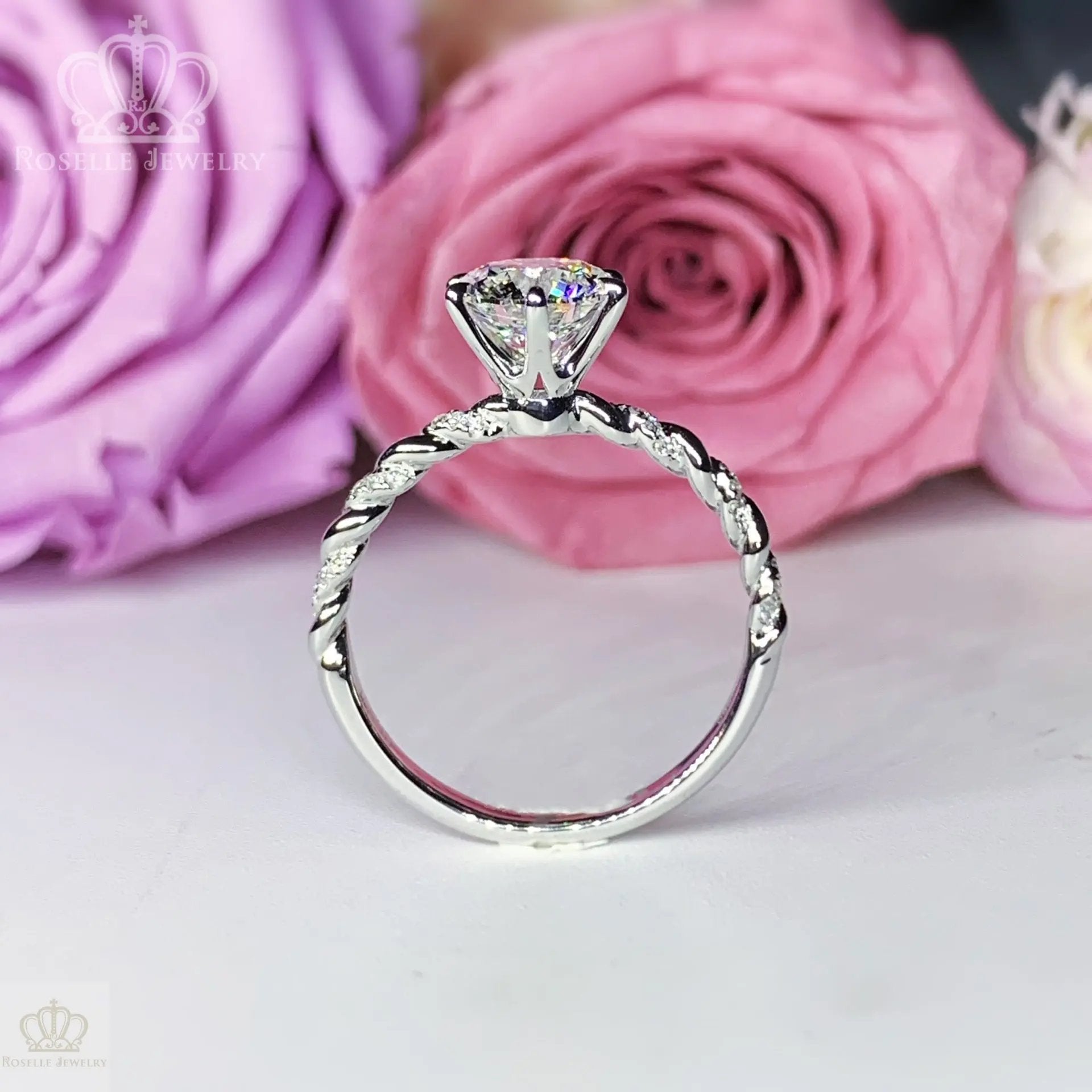 LGT004 - [Setting Only] Twist Side Stone Diamond Engagement Ring CHARLISA™