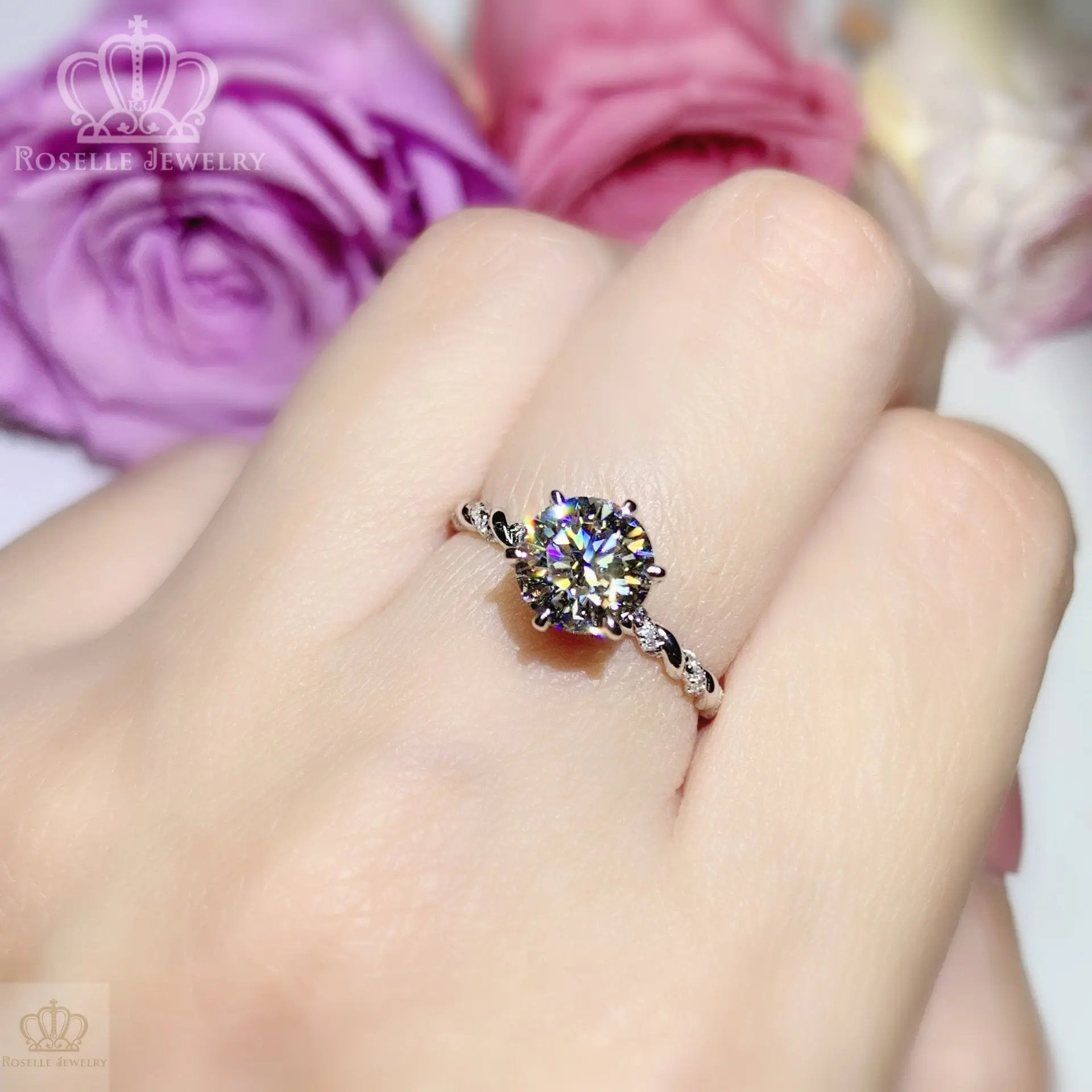 LGT004 - [Setting Only] Twist Side Stone Diamond Engagement Ring CHARLISA™