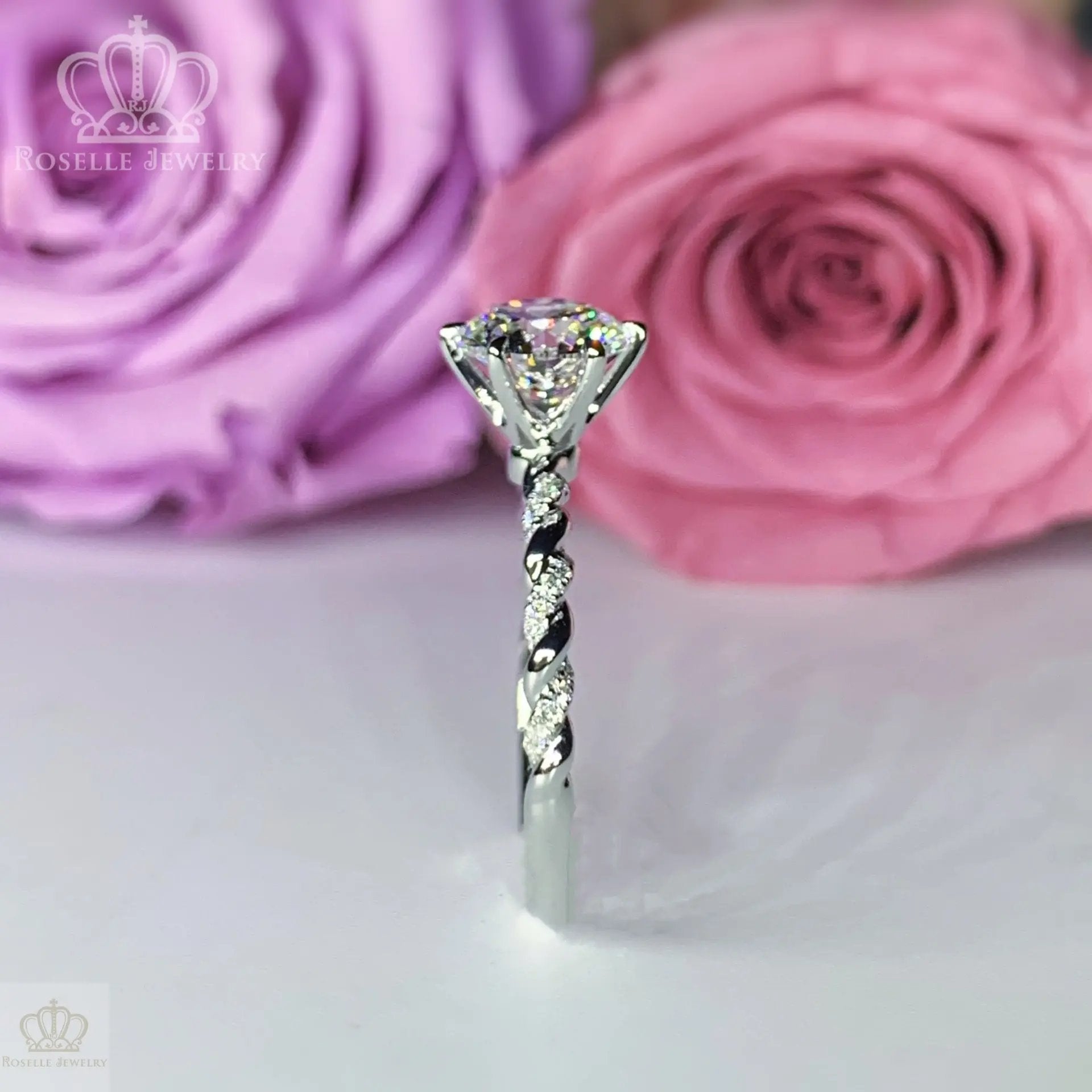 LGT004 - [Setting Only] Twist Side Stone Diamond Engagement Ring CHARLISA™