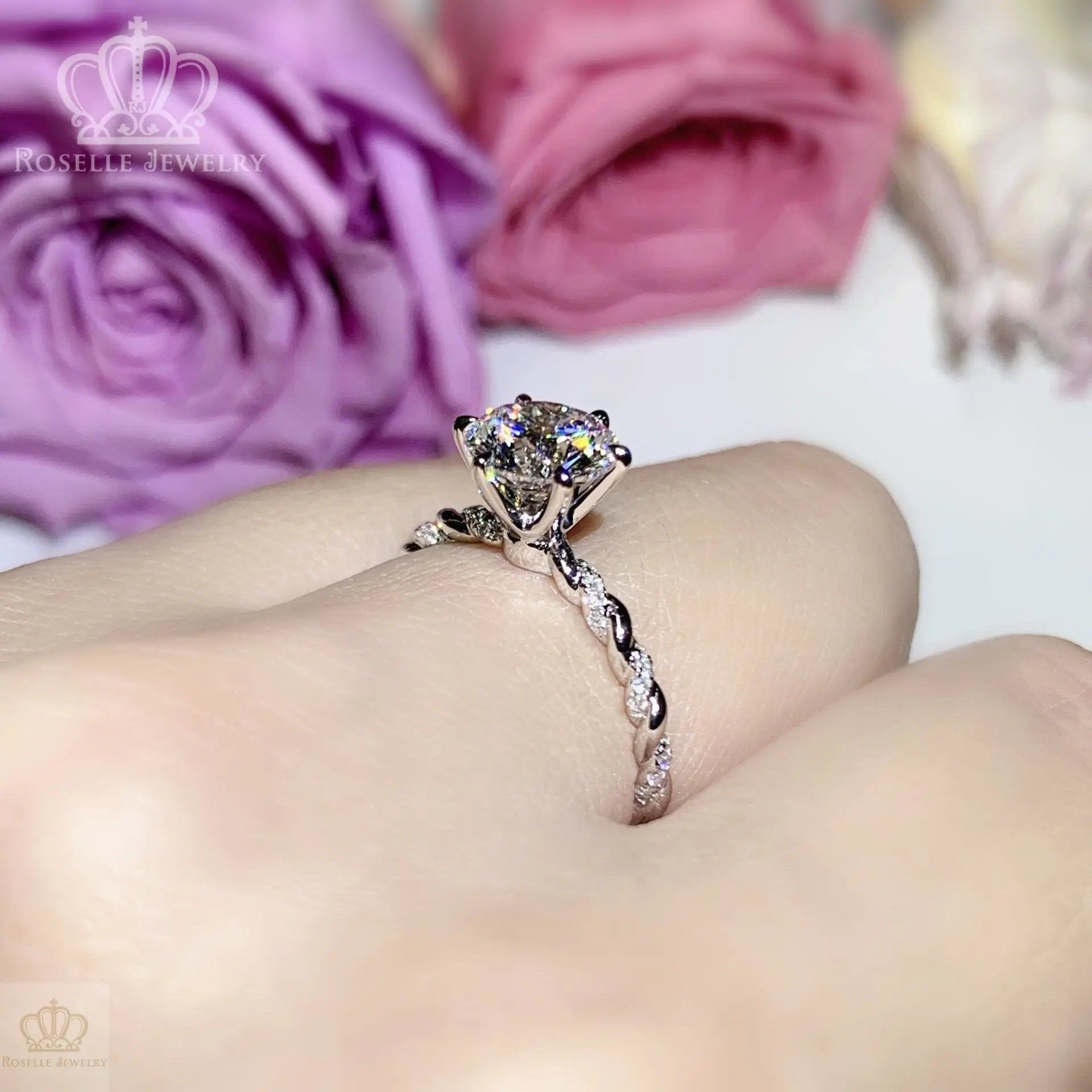 LGT004 - [Setting Only] Twist Side Stone Diamond Engagement Ring CHARLISA™