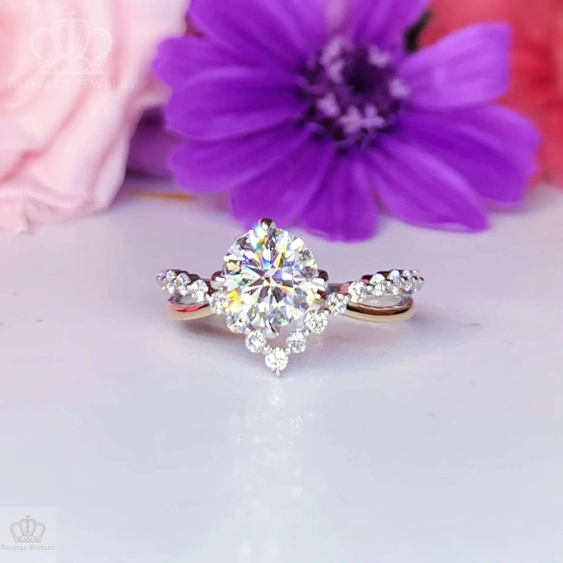 Two Tone V shape Side Stone Diamond Engagement Ring [Setting Only] - LGR042 CHARLISA™