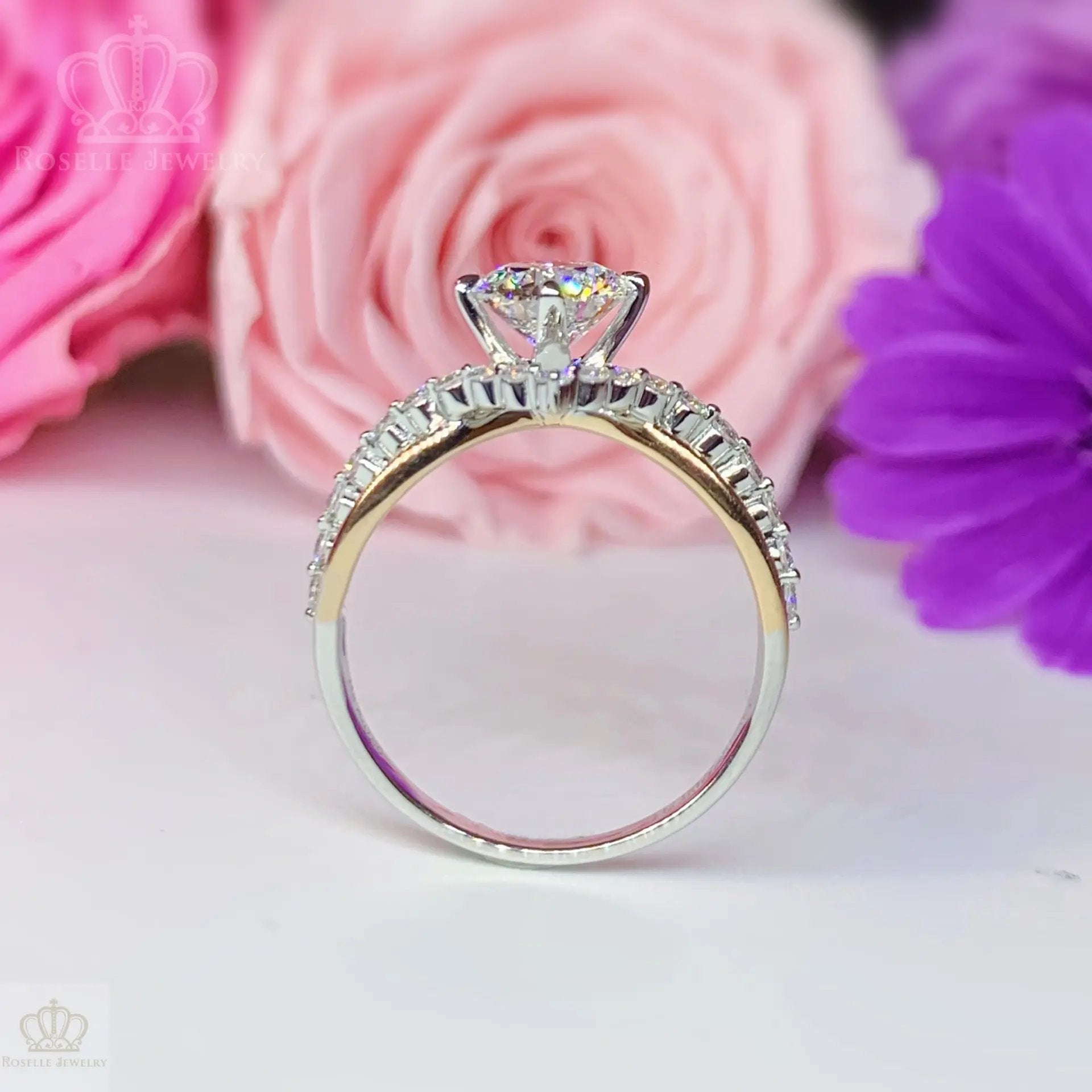 Two Tone V shape Side Stone Diamond Engagement Ring [Setting Only] - LGR042 CHARLISA™