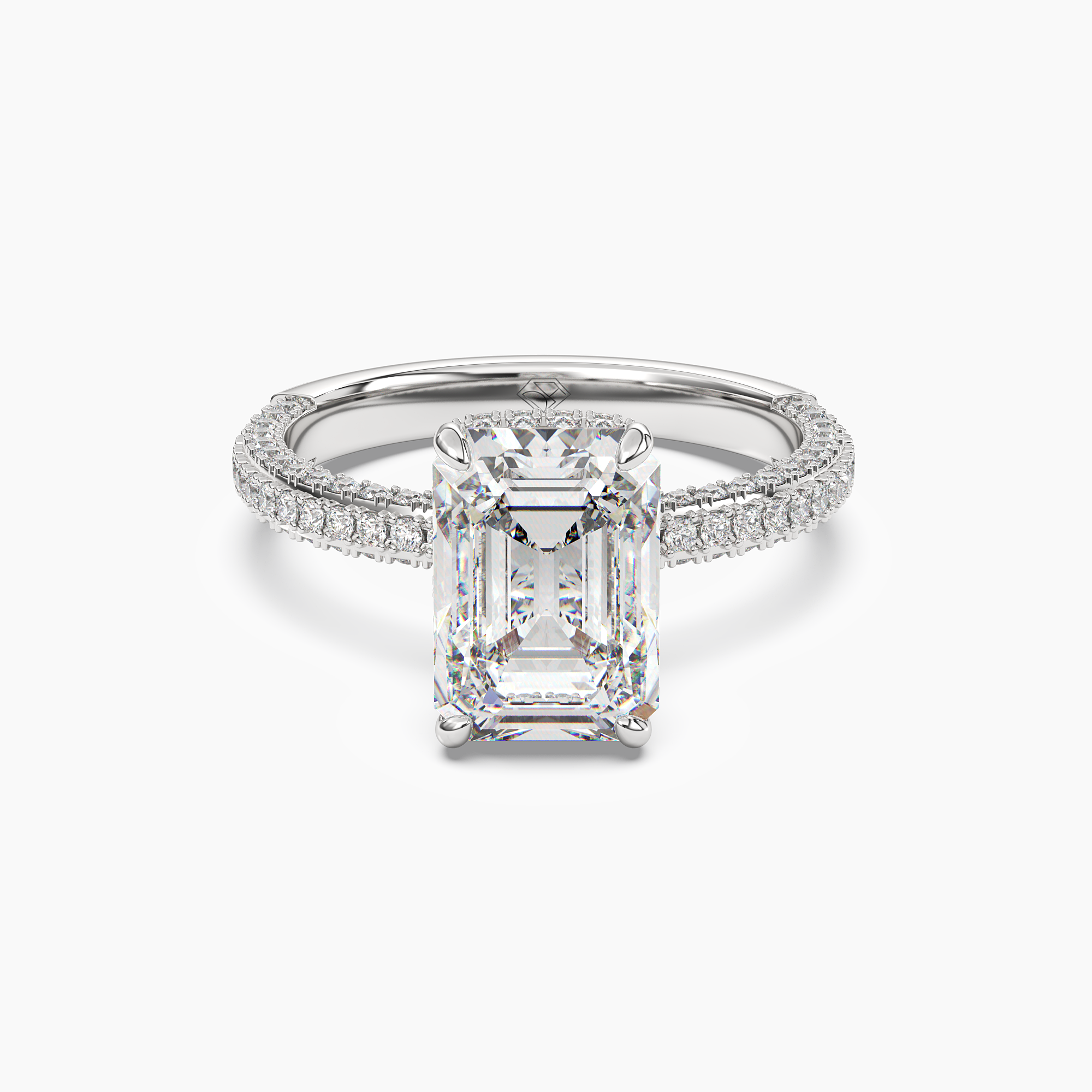 OBSER090 - Vesper Emerald engagement ring setting view 1