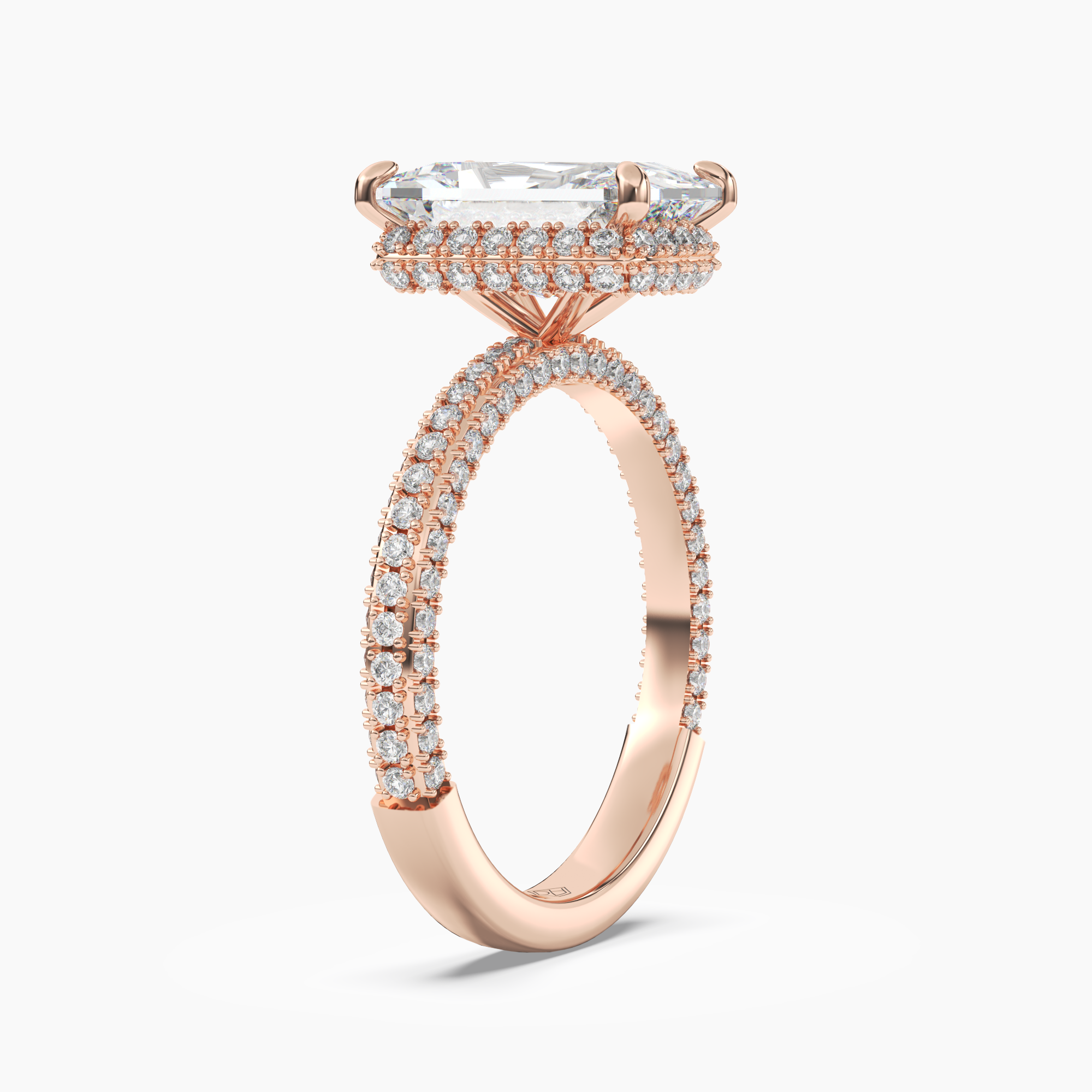 OBSER013 - Vesper Radiant engagement ring setting view 8