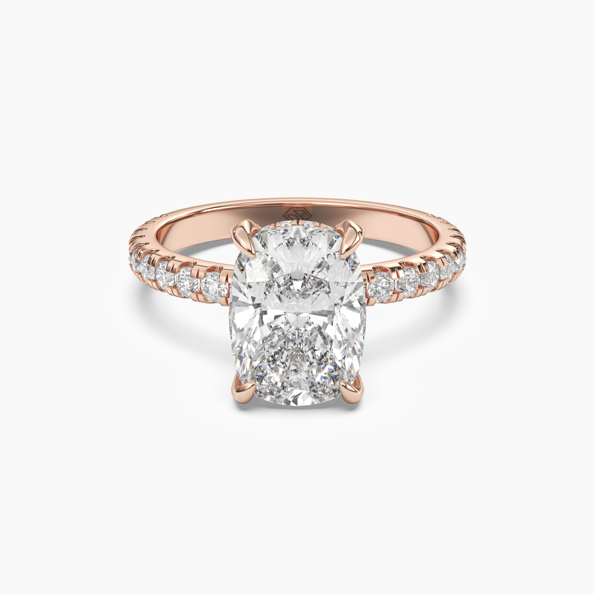OBSER119 - Breeze Cushion engagement ring setting view 7