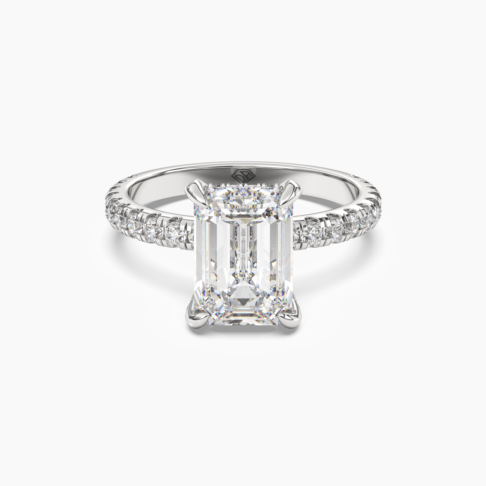 OBSER039 - Breeze Emerald engagement ring setting view 1