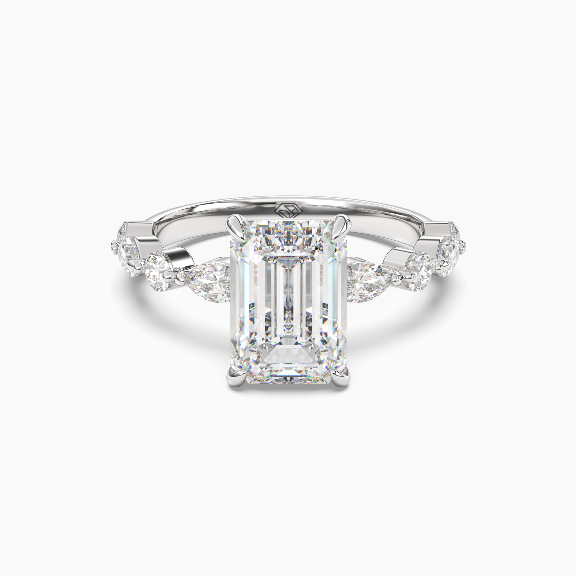 OBSER221 - Sonnet Emerald engagement ring setting view 1