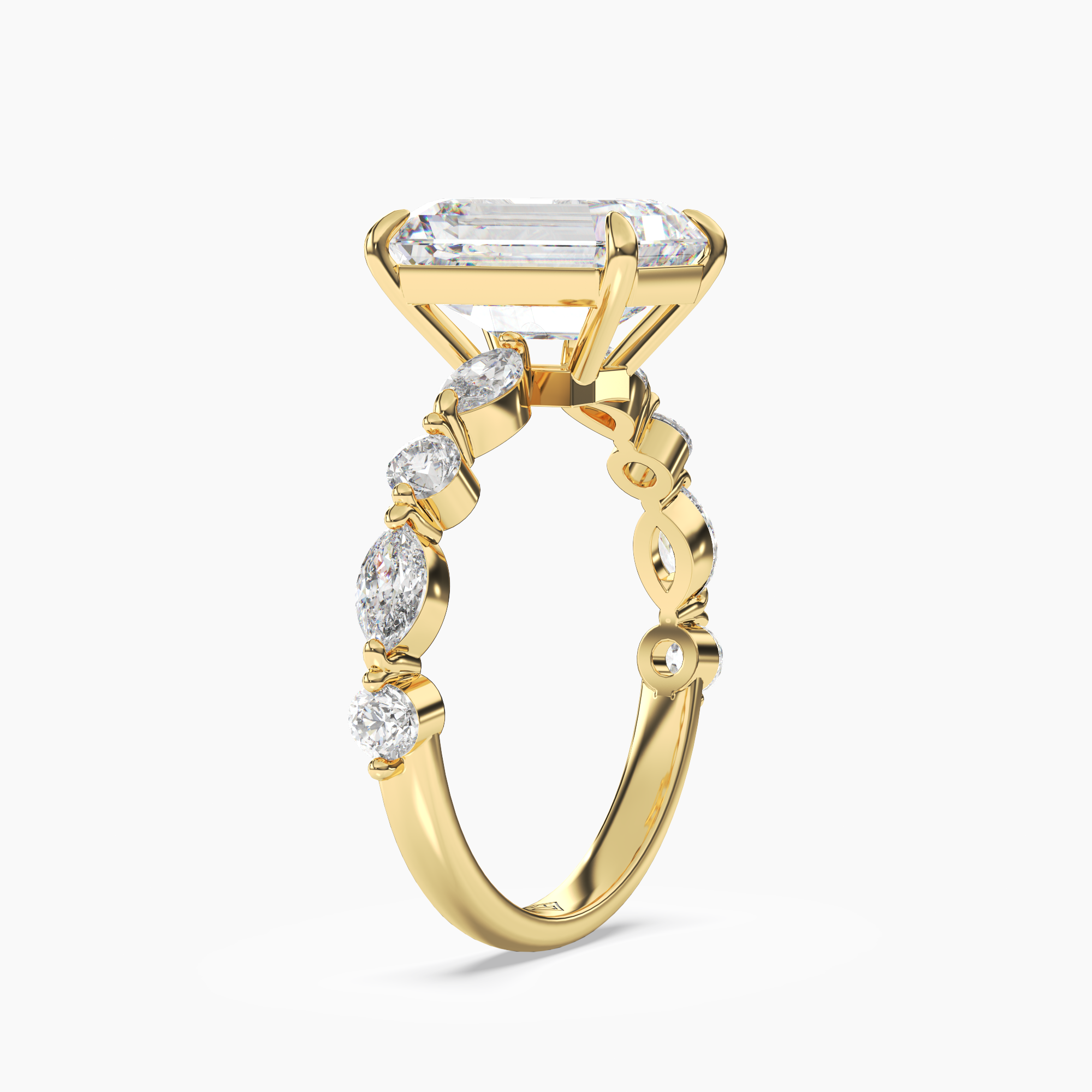 OBSER221 - Sonnet Emerald engagement ring setting view 5