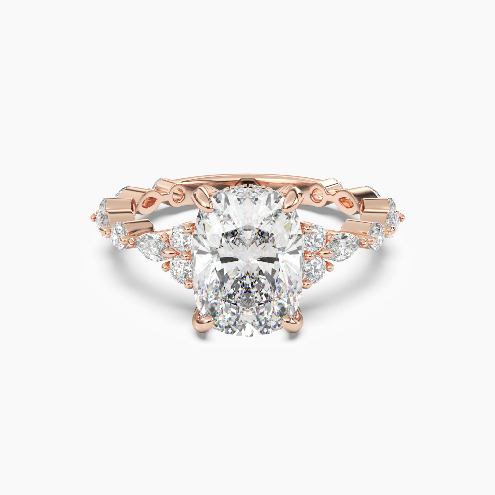 OBSER217 - Lace Cushion engagement ring setting view 7