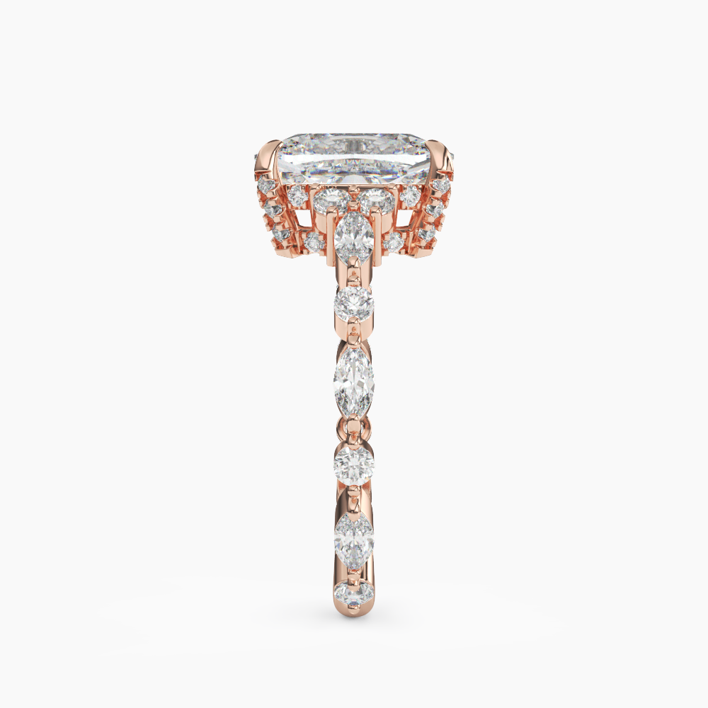 OBSER217 - Lace Cushion engagement ring setting view 9